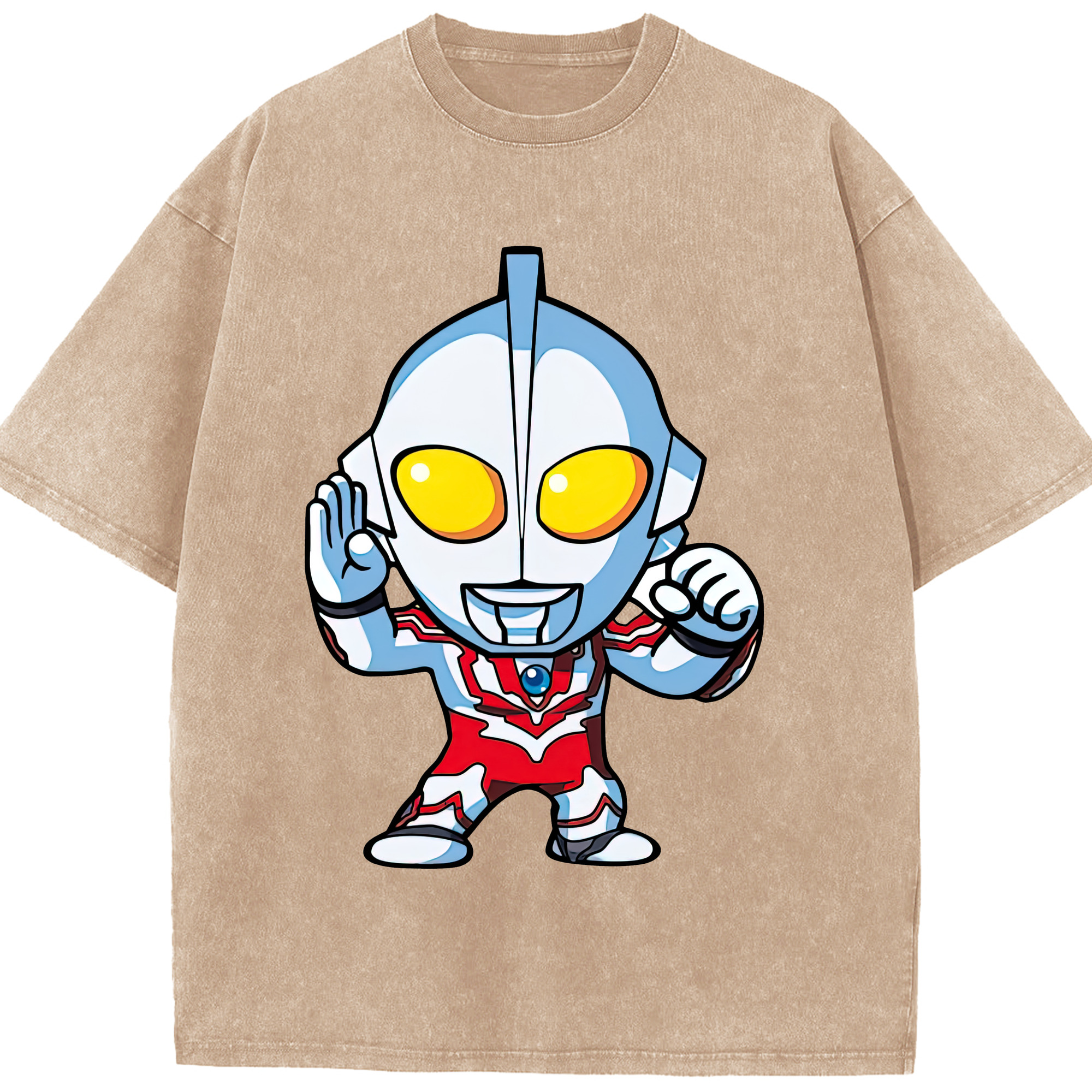 （画像用） ウルトラマン Ultraman 綿100% ヴィンテージ風 半袖Tシャツ（フロントプリント）