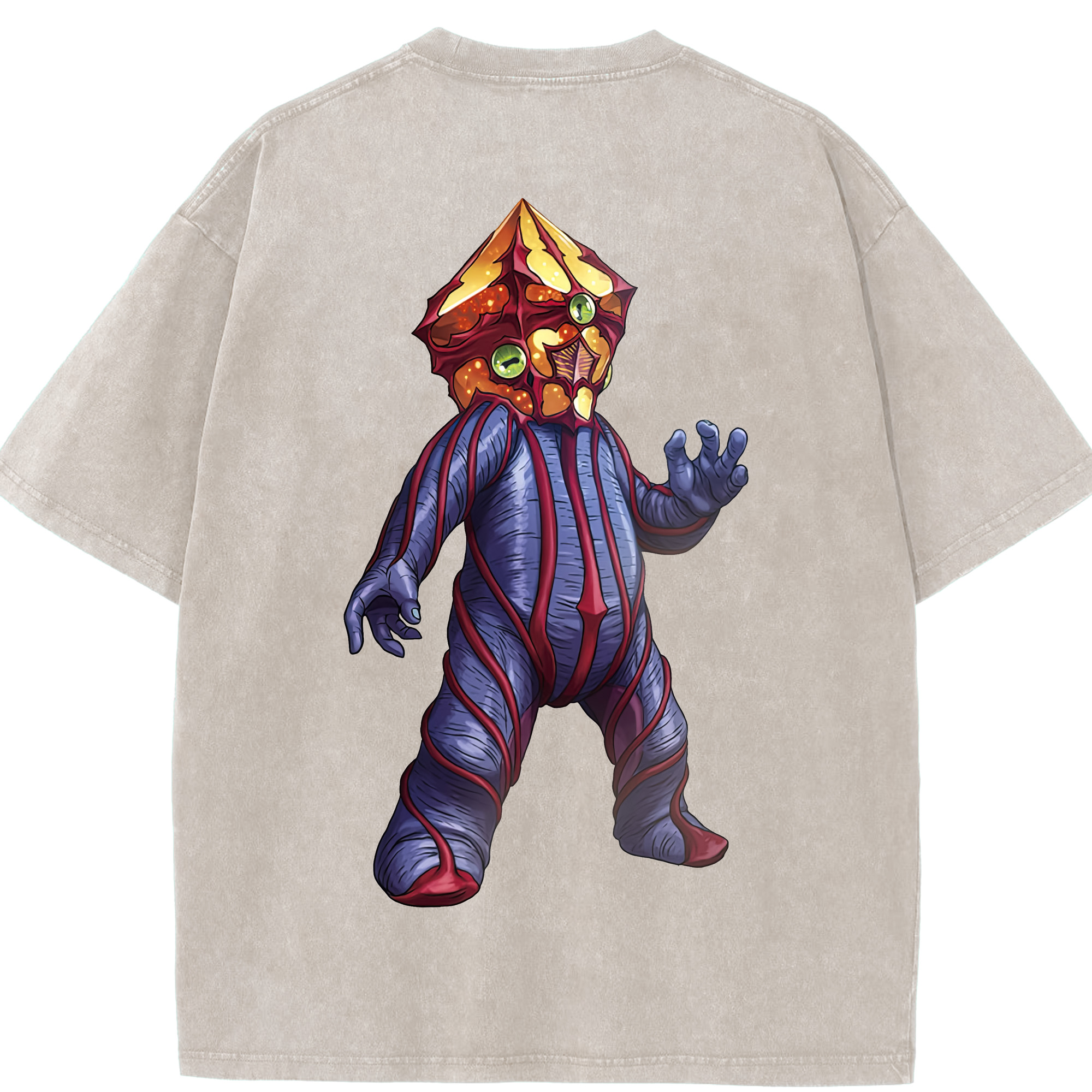 （画像用） ウルトラマン Ultraman 綿100% ヴィンテージ風 半袖Tシャツ（背面プリント）