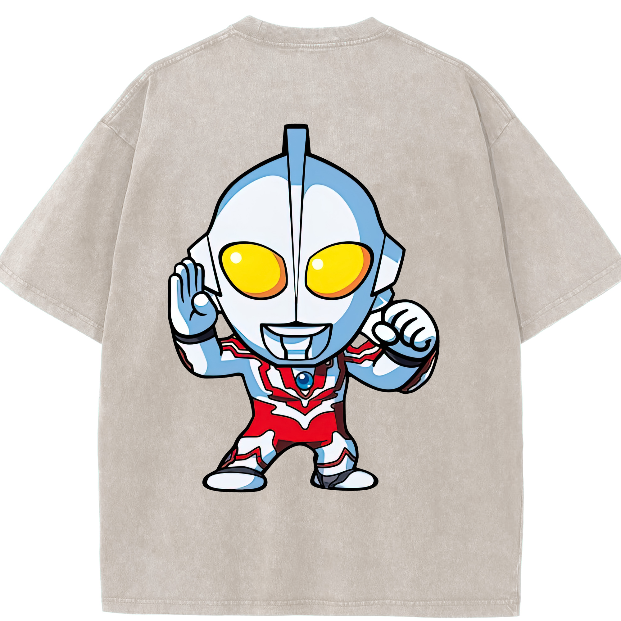 （画像用） ウルトラマン Ultraman 綿100% ヴィンテージ風 半袖Tシャツ（背面プリント）