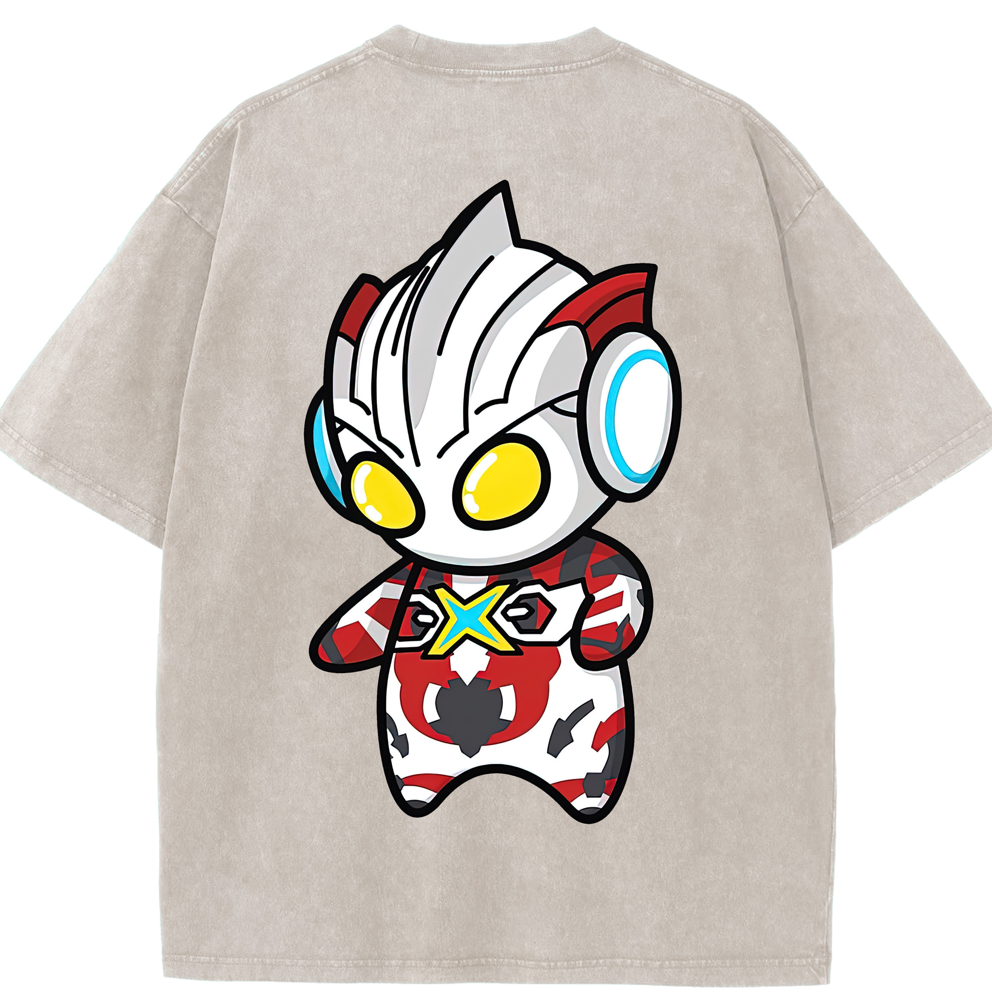 （画像用） ウルトラマン Ultraman 綿100% ヴィンテージ風 半袖Tシャツ（背面プリント）