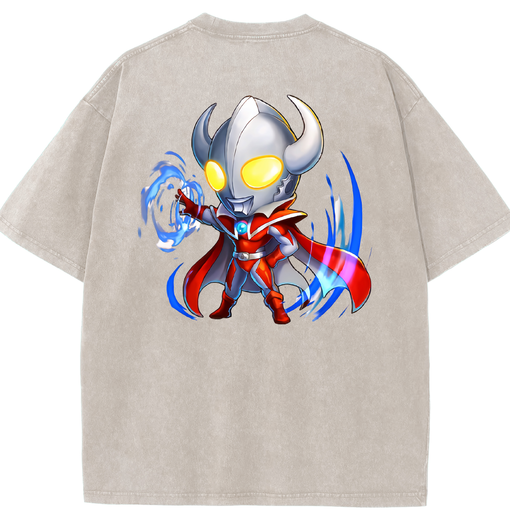 （画像用） ウルトラマン Ultraman 綿100% ヴィンテージ風 半袖Tシャツ（背面プリント）