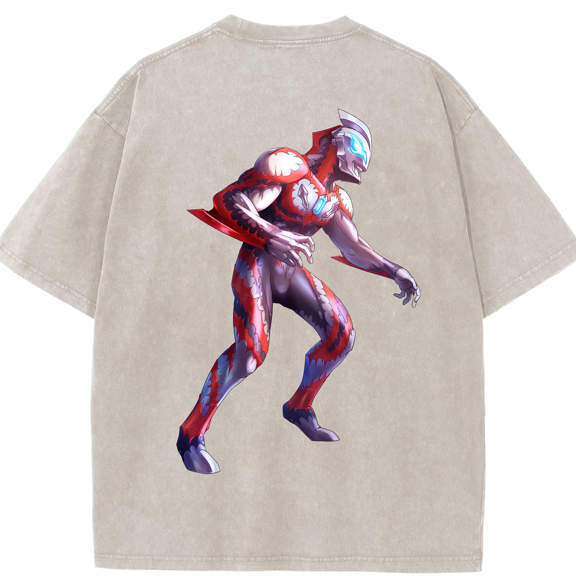 （画像用） ウルトラマン Ultraman 綿100% ヴィンテージ風 半袖Tシャツ（背面プリント）