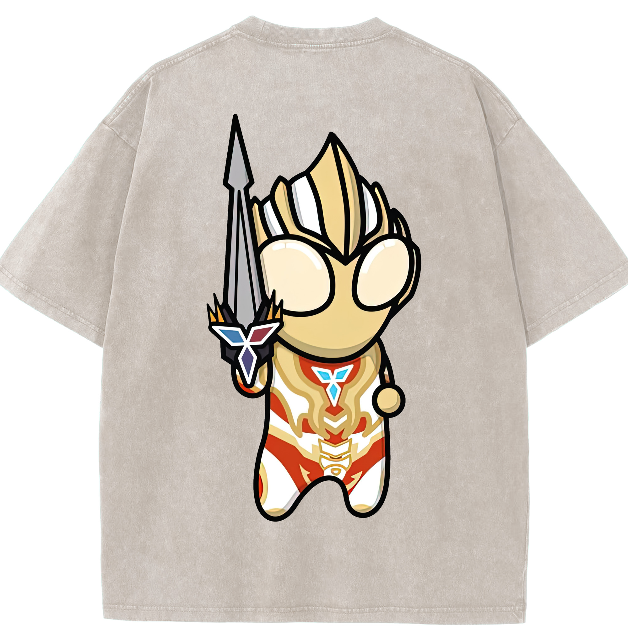 （画像用） ウルトラマン Ultraman 綿100% ヴィンテージ風 半袖Tシャツ（背面プリント）