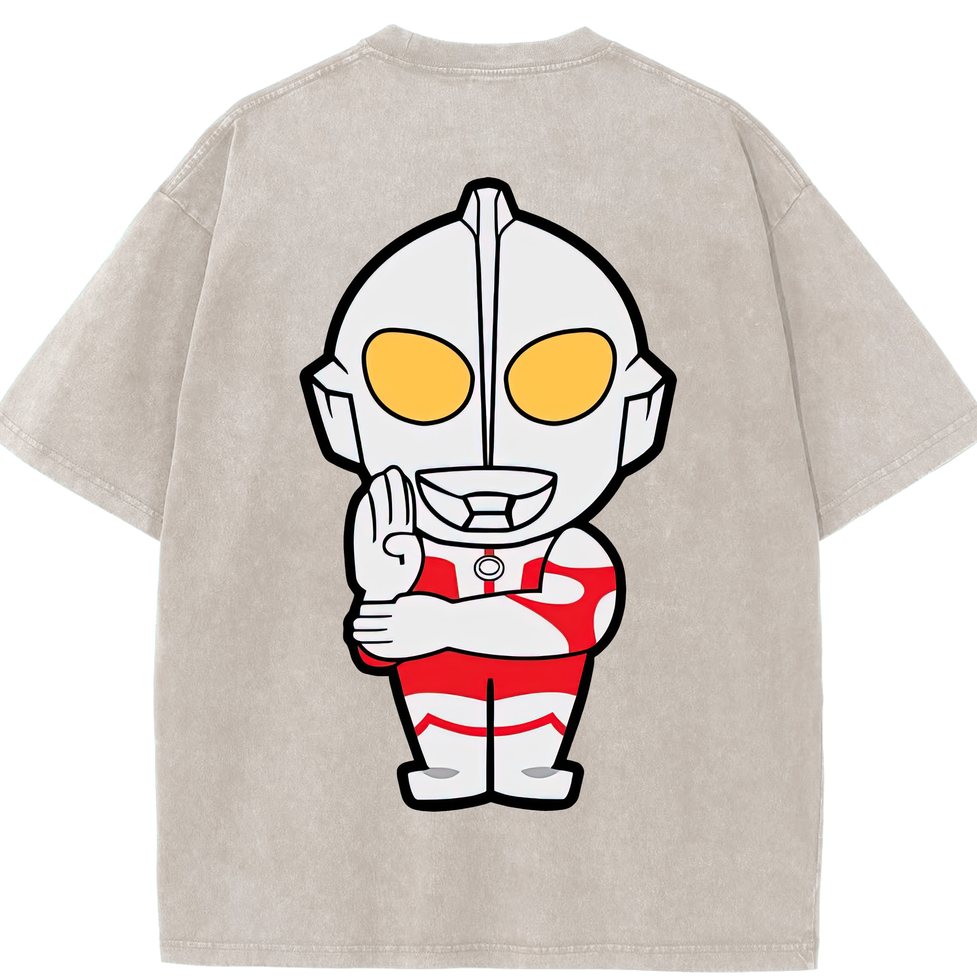 （画像用） ウルトラマン Ultraman 綿100% ヴィンテージ風 半袖Tシャツ（背面プリント）