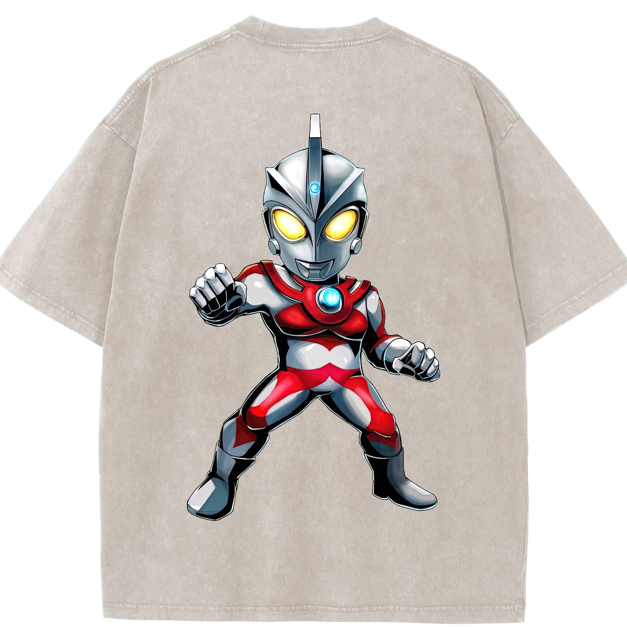 （画像用） ウルトラマン Ultraman 綿100% ヴィンテージ風 半袖Tシャツ（背面プリント）