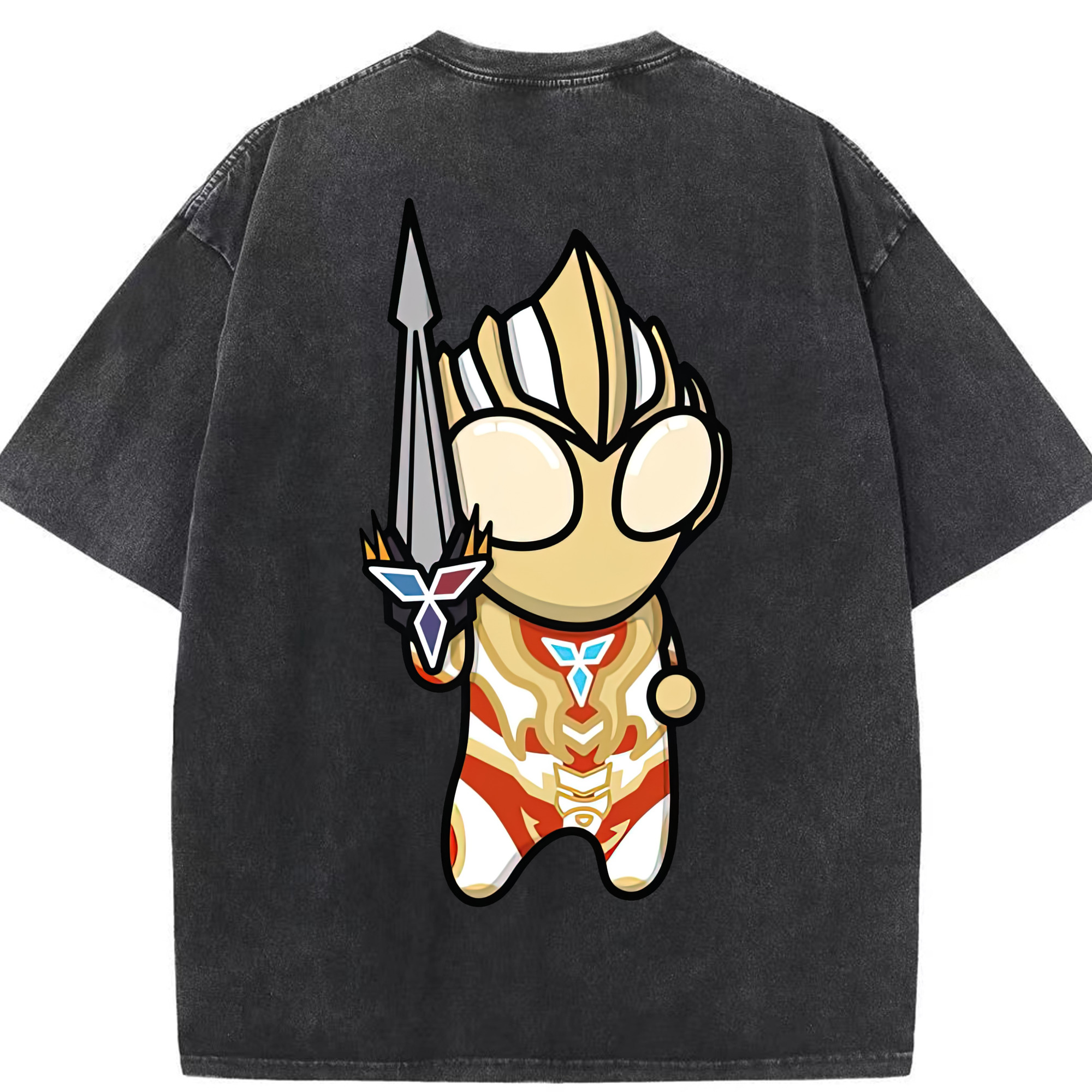 （画像用） ウルトラマン Ultraman 綿100% ヴィンテージ風 半袖Tシャツ（背面プリント）
