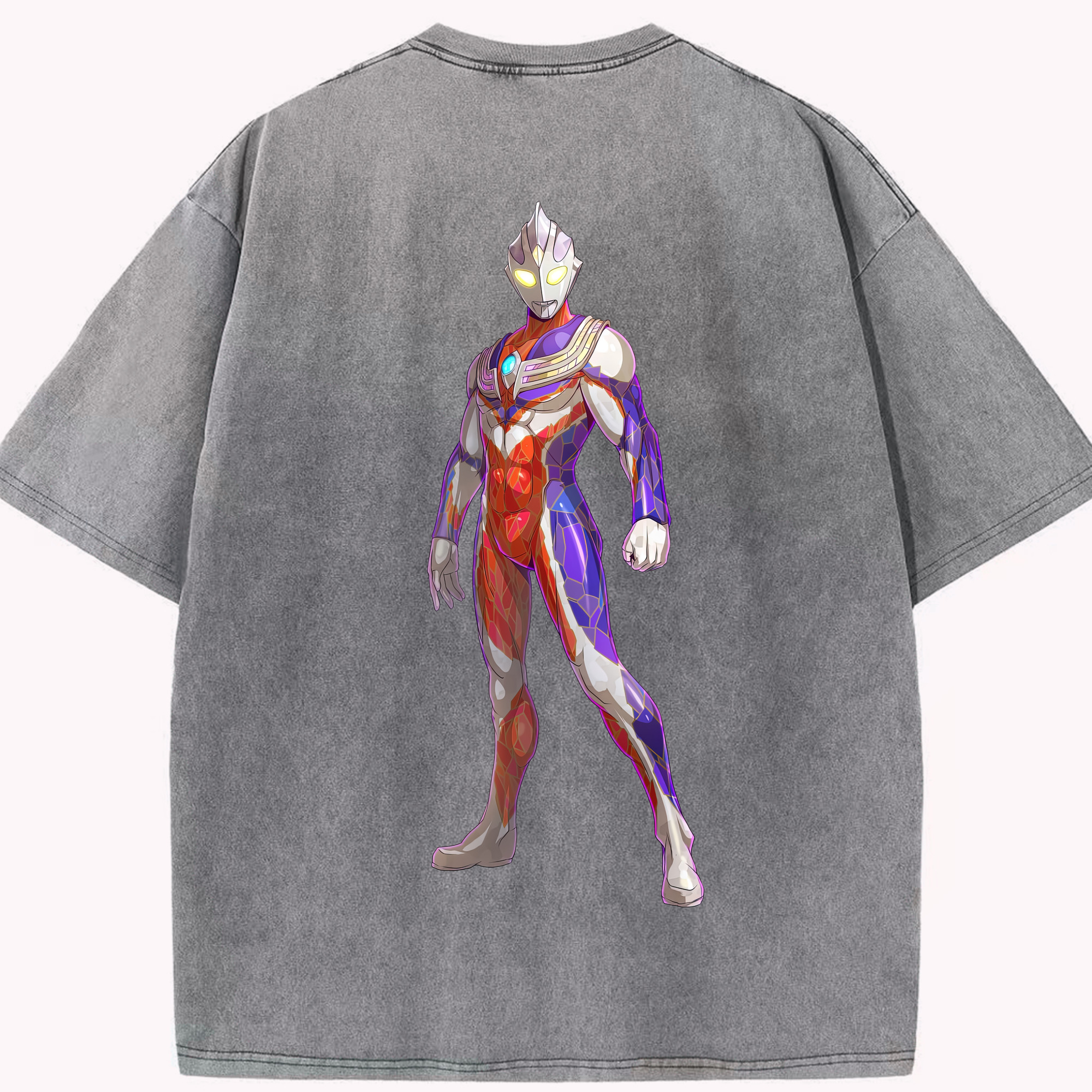 （画像用） ウルトラマン Ultraman 綿100% ヴィンテージ風 半袖Tシャツ（背面プリント）