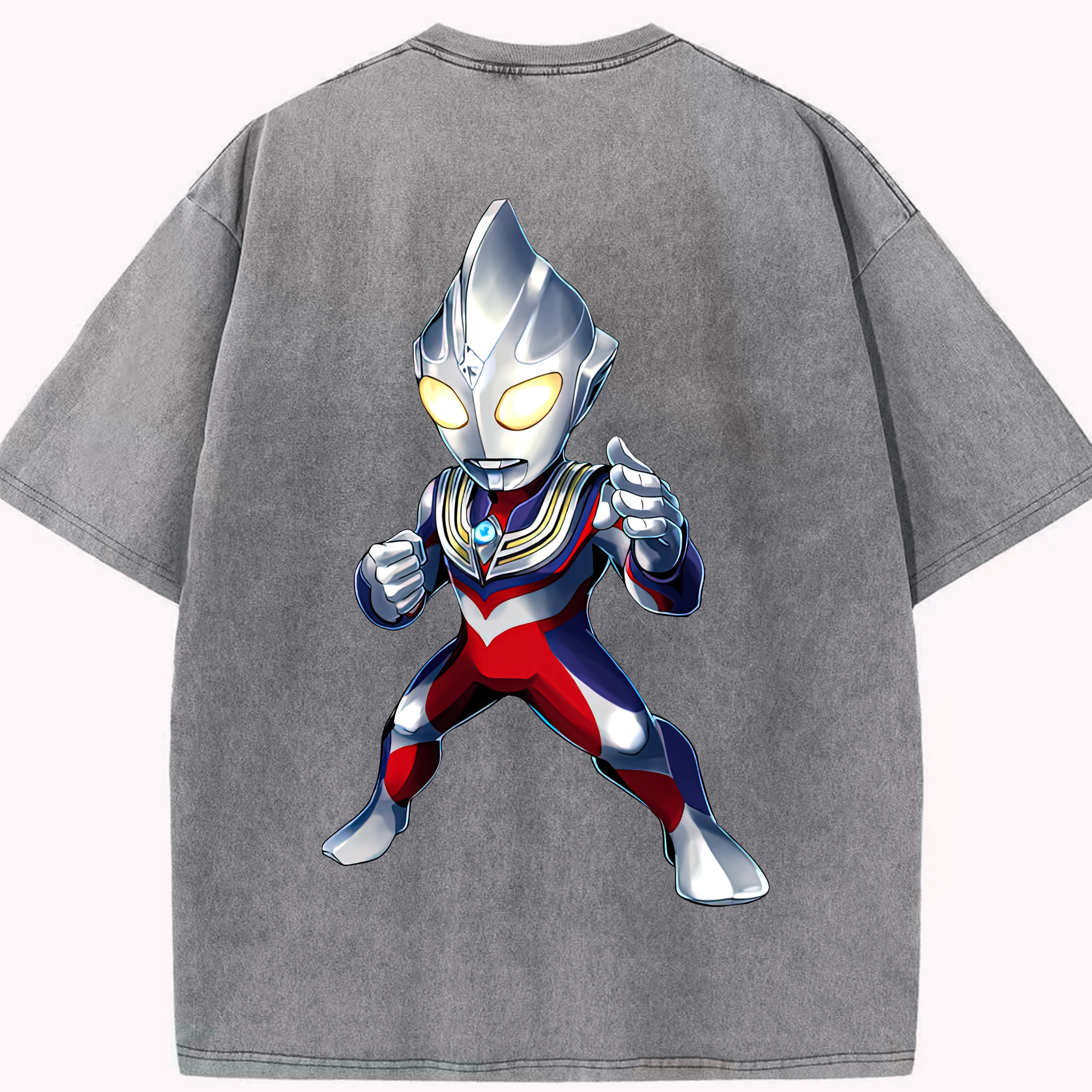 （画像用） ウルトラマン Ultraman 綿100% ヴィンテージ風 半袖Tシャツ（背面プリント）