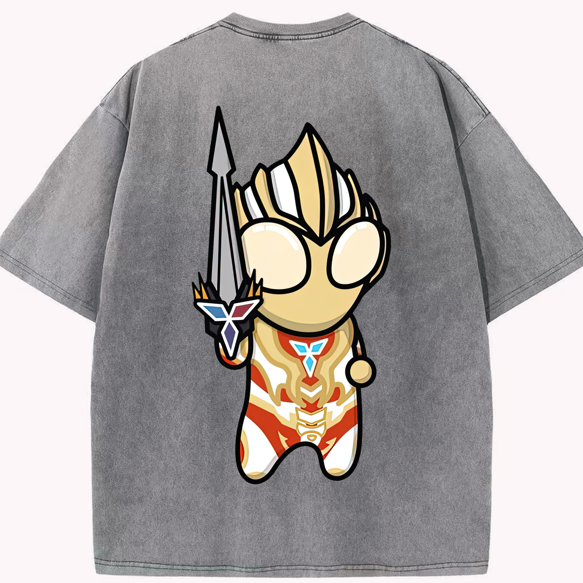 （画像用） ウルトラマン Ultraman 綿100% ヴィンテージ風 半袖Tシャツ（背面プリント）