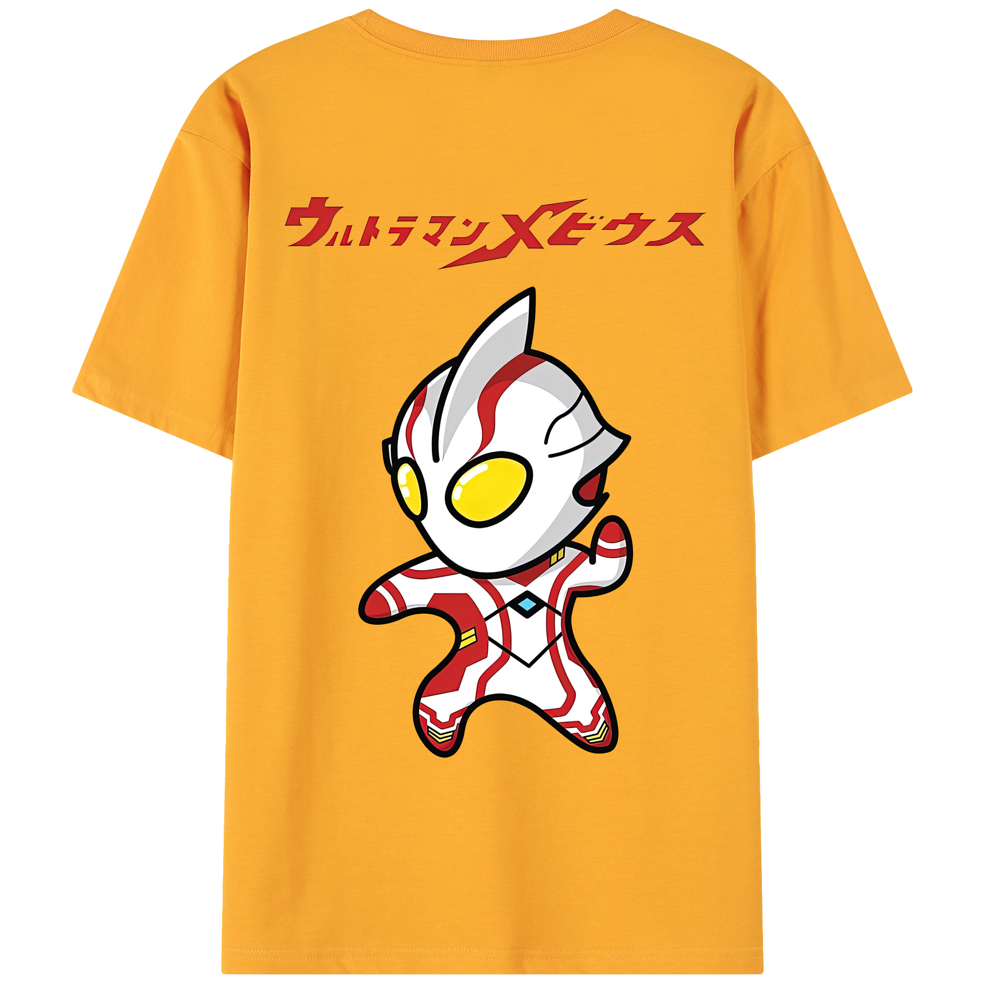 （画像用） ウルトラマン Ultraman 綿100％ メンズ半袖Tシャツ（バックプリント） 通気性