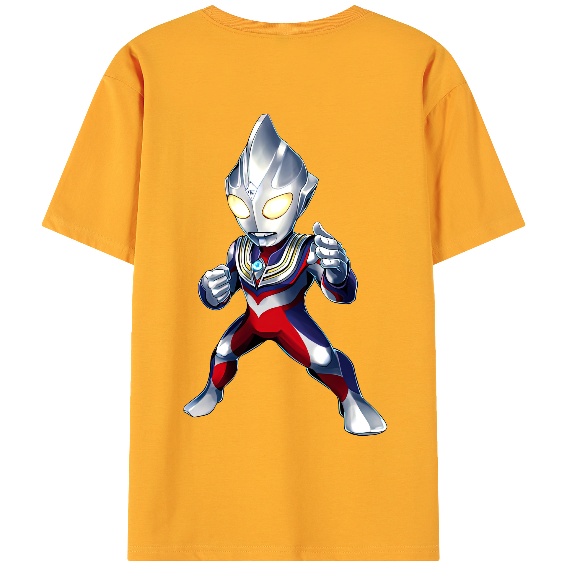 （画像用） ウルトラマン Ultraman 綿100％ メンズ半袖Tシャツ（バックプリント） 通気性