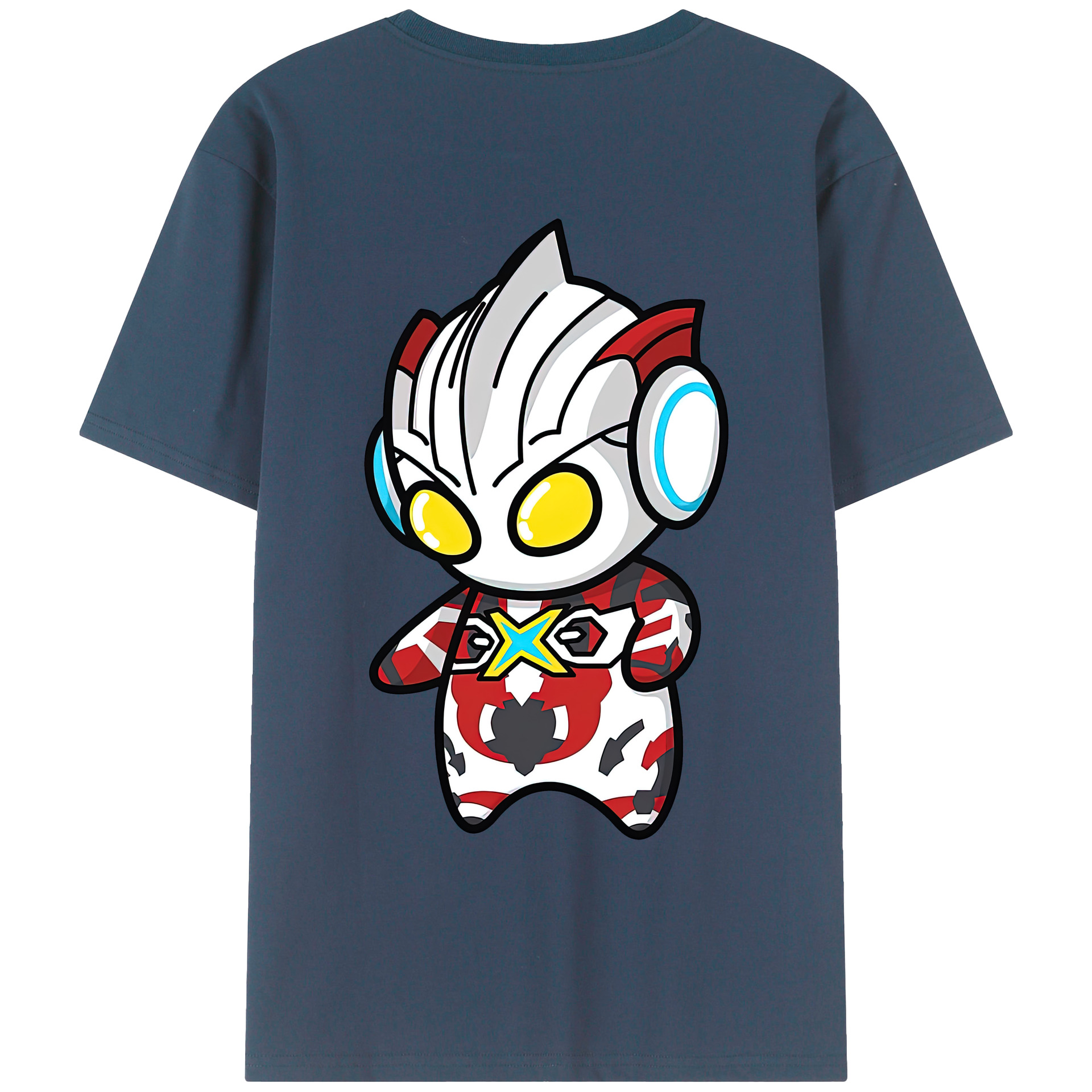 （画像用） ウルトラマン Ultraman 綿100％ メンズ半袖Tシャツ（バックプリント） 通気性