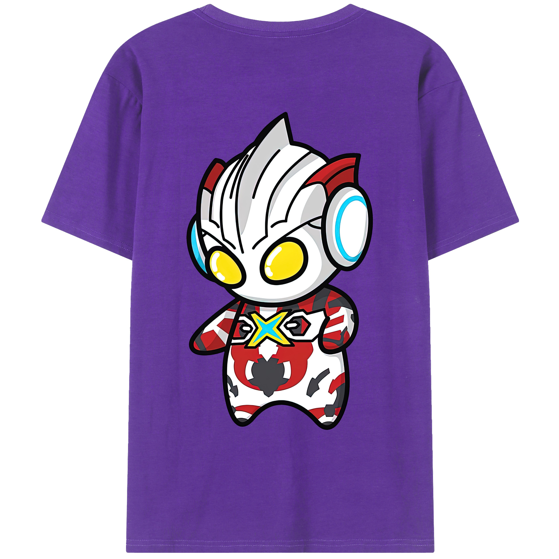 （画像用） ウルトラマン Ultraman 綿100％ メンズ半袖Tシャツ（バックプリント） 通気性