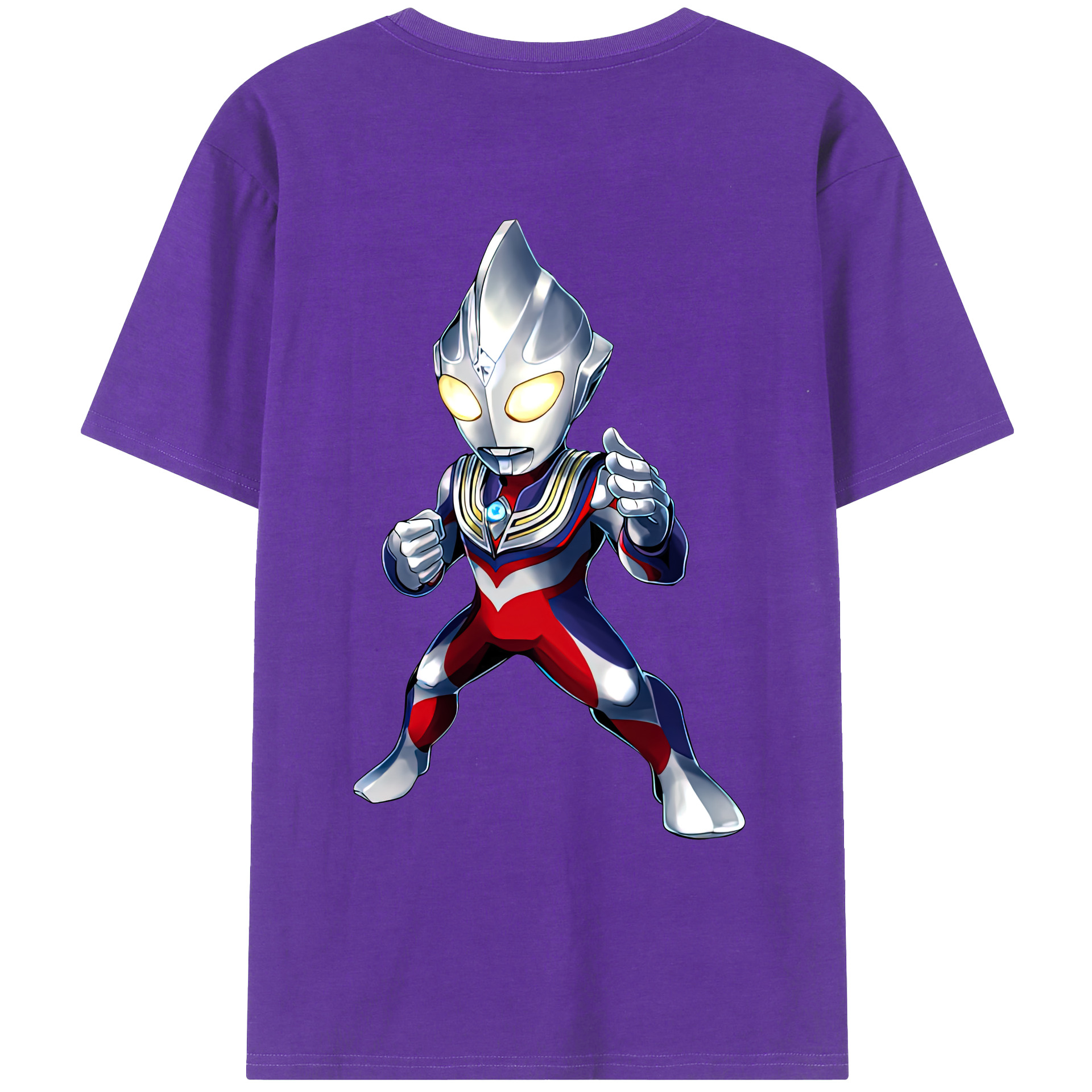 （画像用） ウルトラマン Ultraman 綿100％ メンズ半袖Tシャツ（バックプリント） 通気性