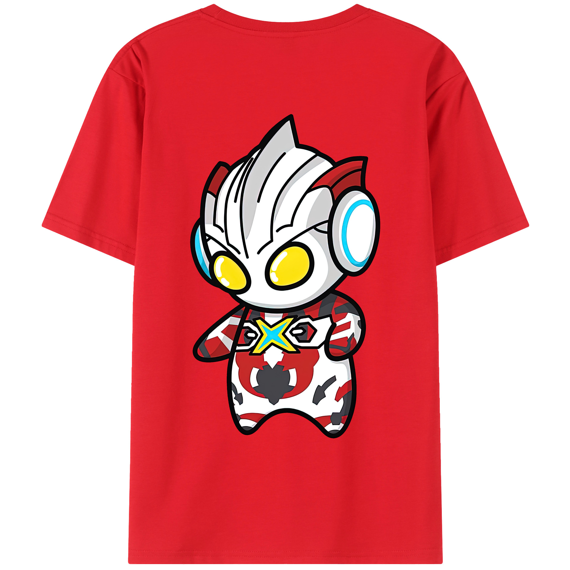 （画像用） ウルトラマン Ultraman 綿100％ メンズ半袖Tシャツ（バックプリント） 通気性