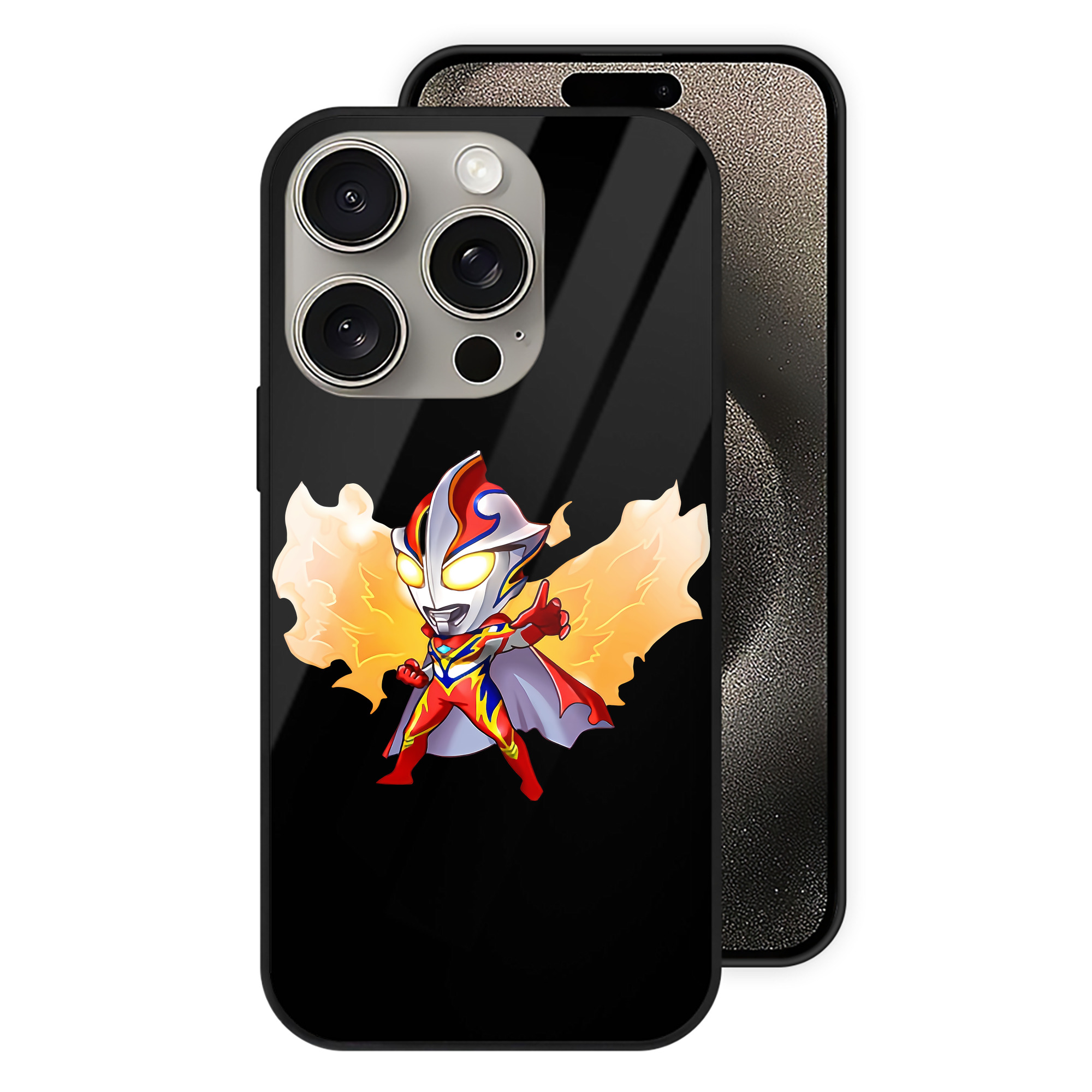 （画像用） ウルトラマン Ultraman 【iPhone15Pro対応】スマホケース 耐衝撃＆黄変防止 背面ガラス