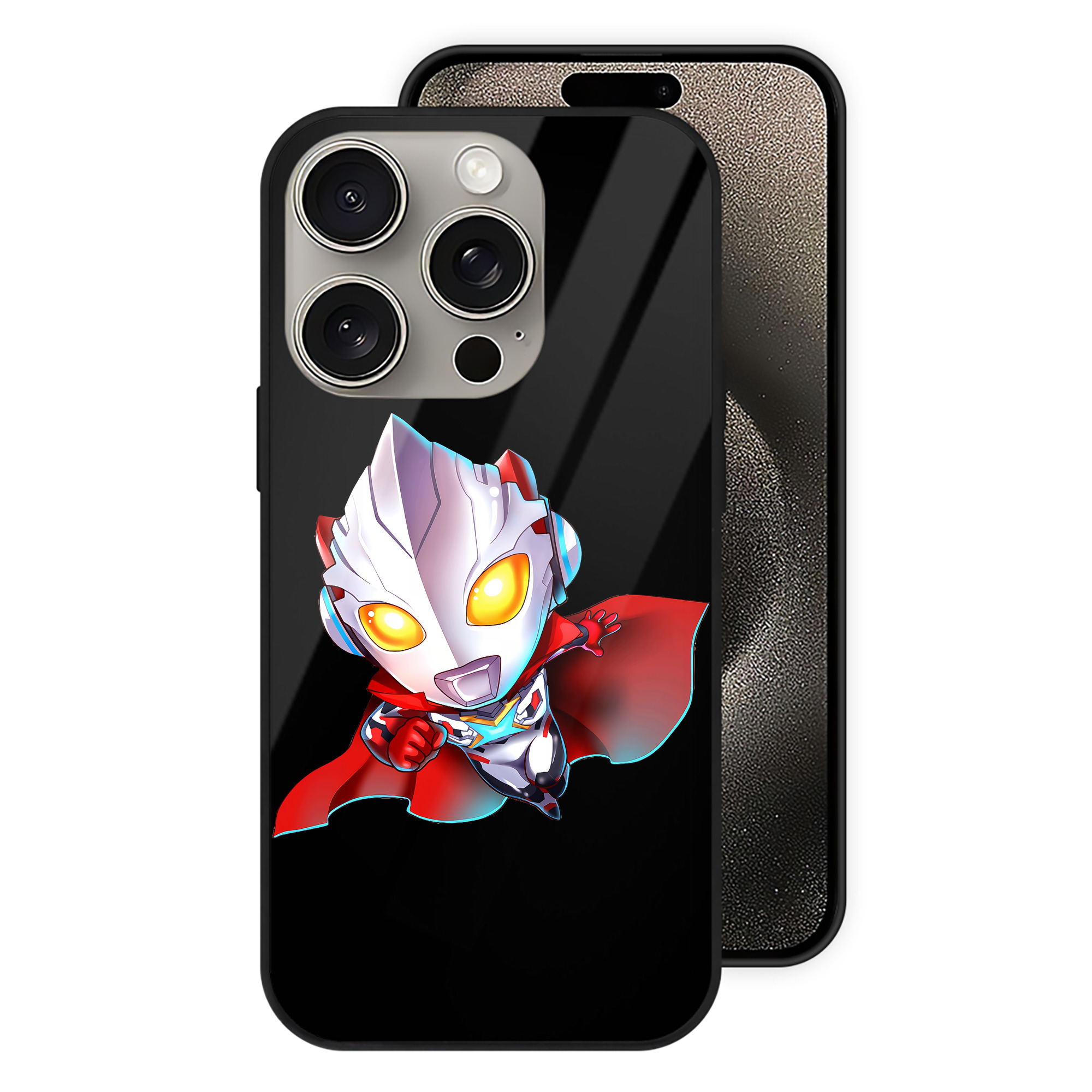 （画像用） ウルトラマン Ultraman 【iPhone15Pro対応】スマホケース 耐衝撃＆黄変防止 背面ガラス