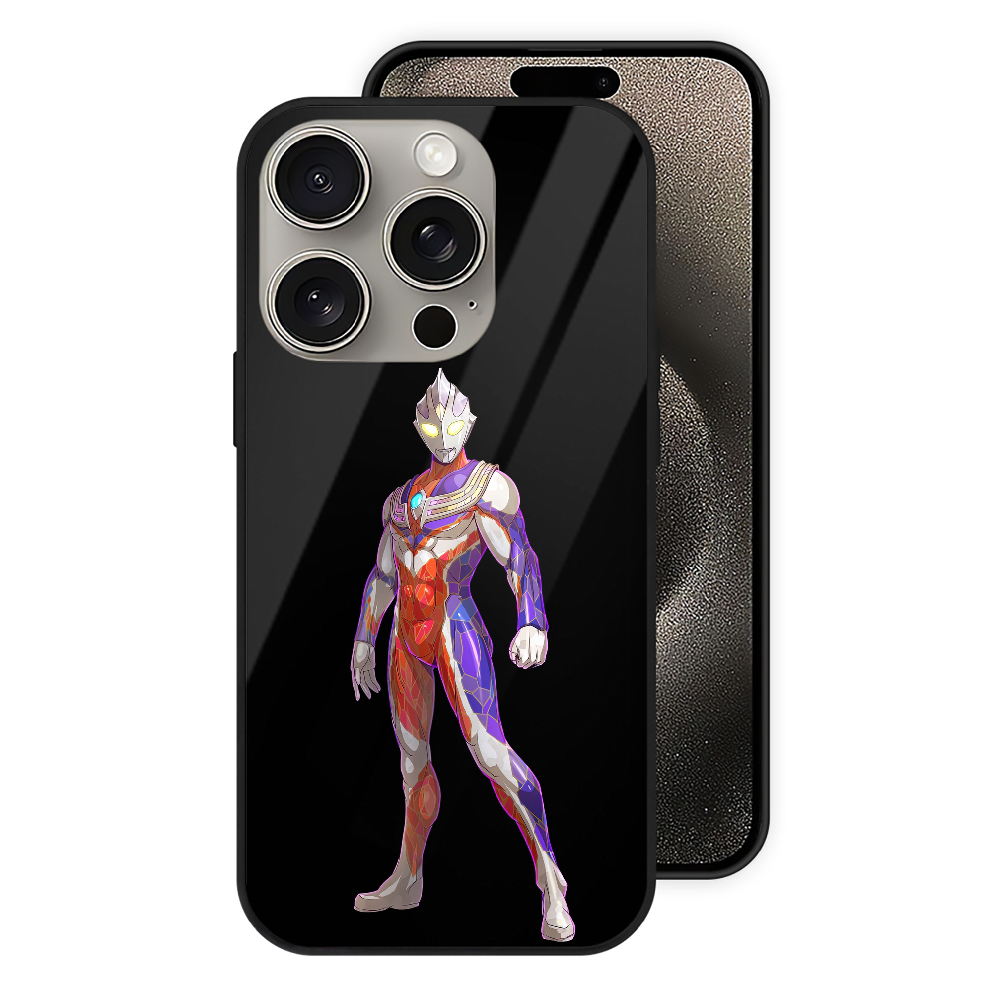 （画像用） ウルトラマン Ultraman 【iPhone15Pro対応】スマホケース 耐衝撃＆黄変防止 背面ガラス