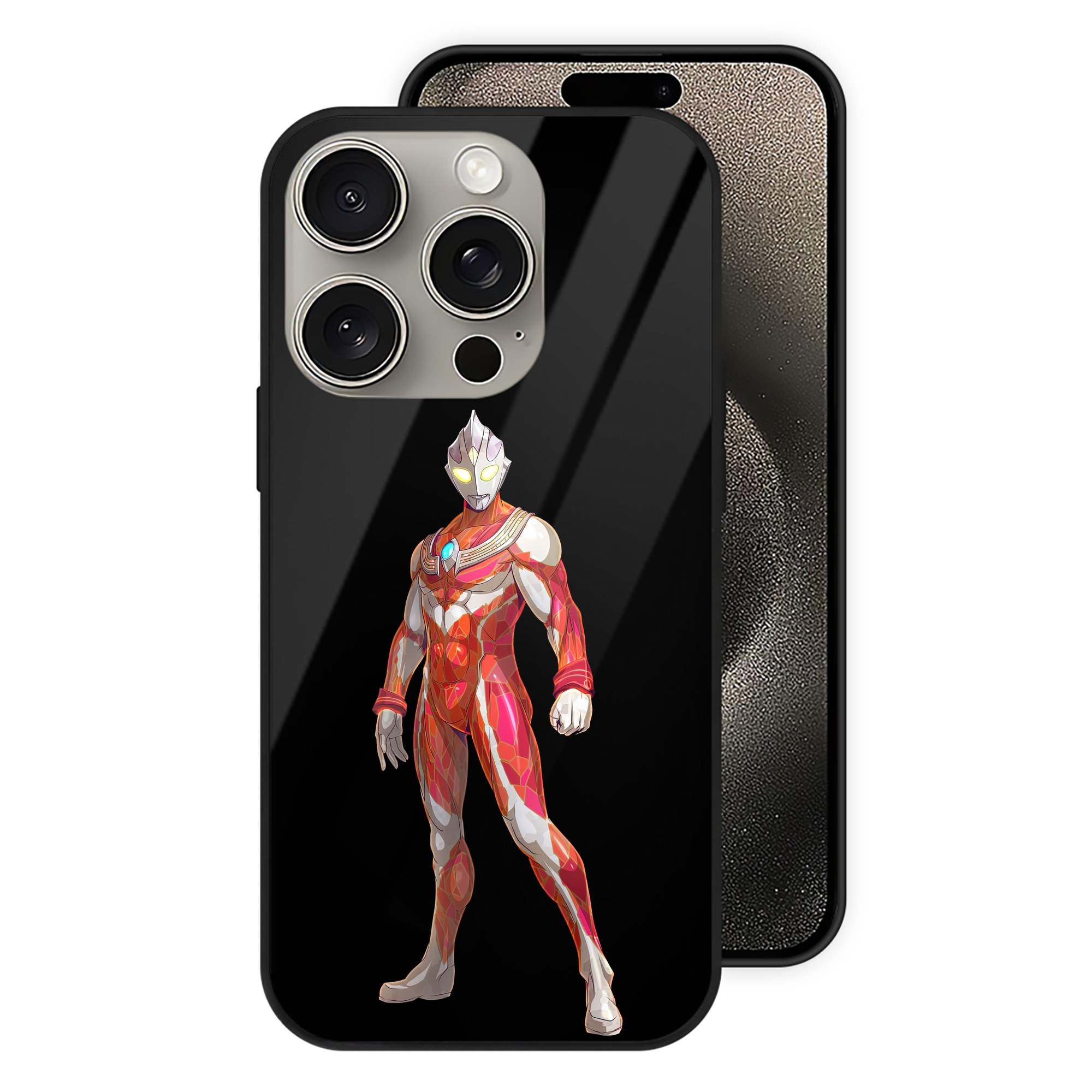（画像用） ウルトラマン Ultraman 【iPhone15Pro対応】スマホケース 耐衝撃＆黄変防止 背面ガラス