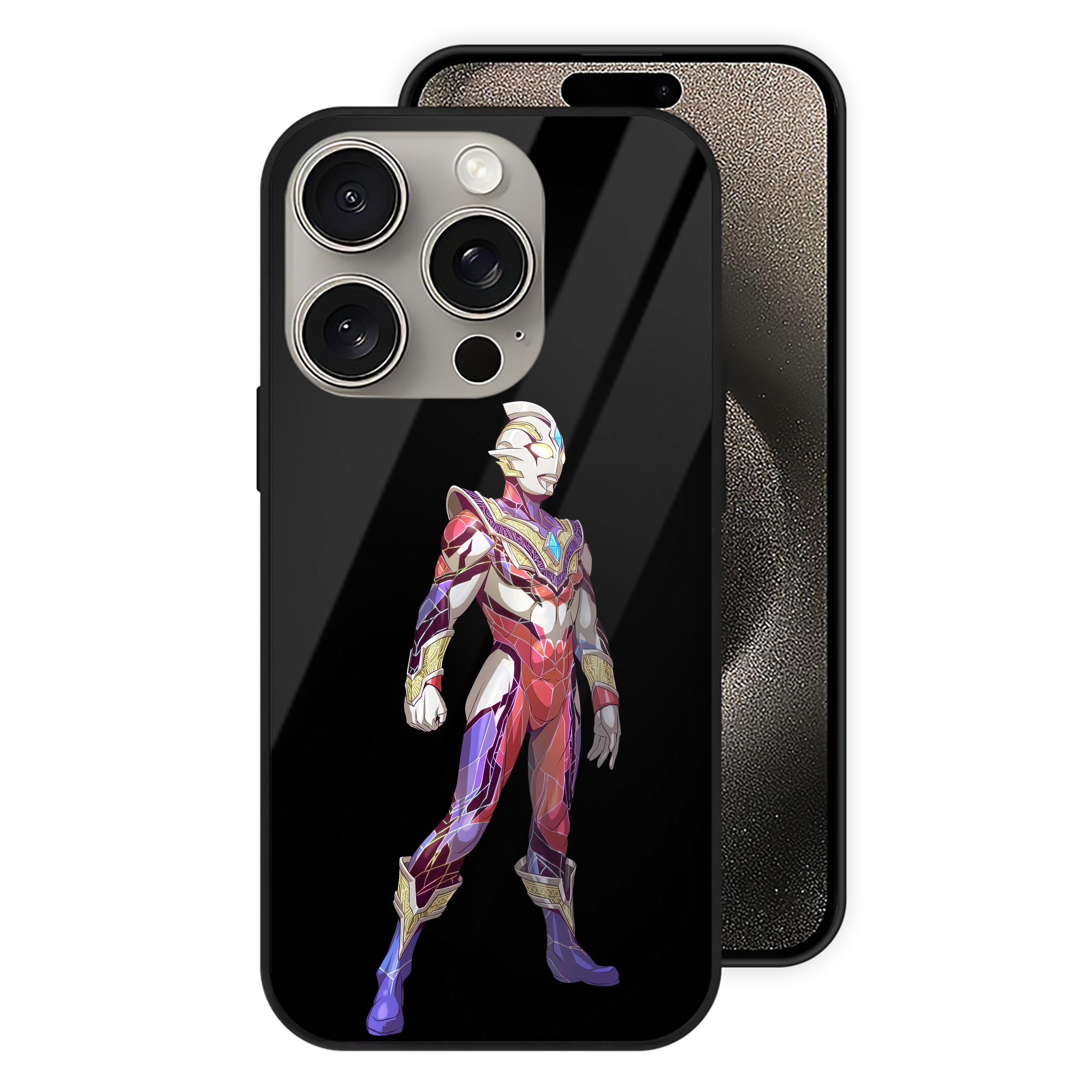 （画像用） ウルトラマン Ultraman 【iPhone15Pro対応】スマホケース 耐衝撃＆黄変防止 背面ガラス