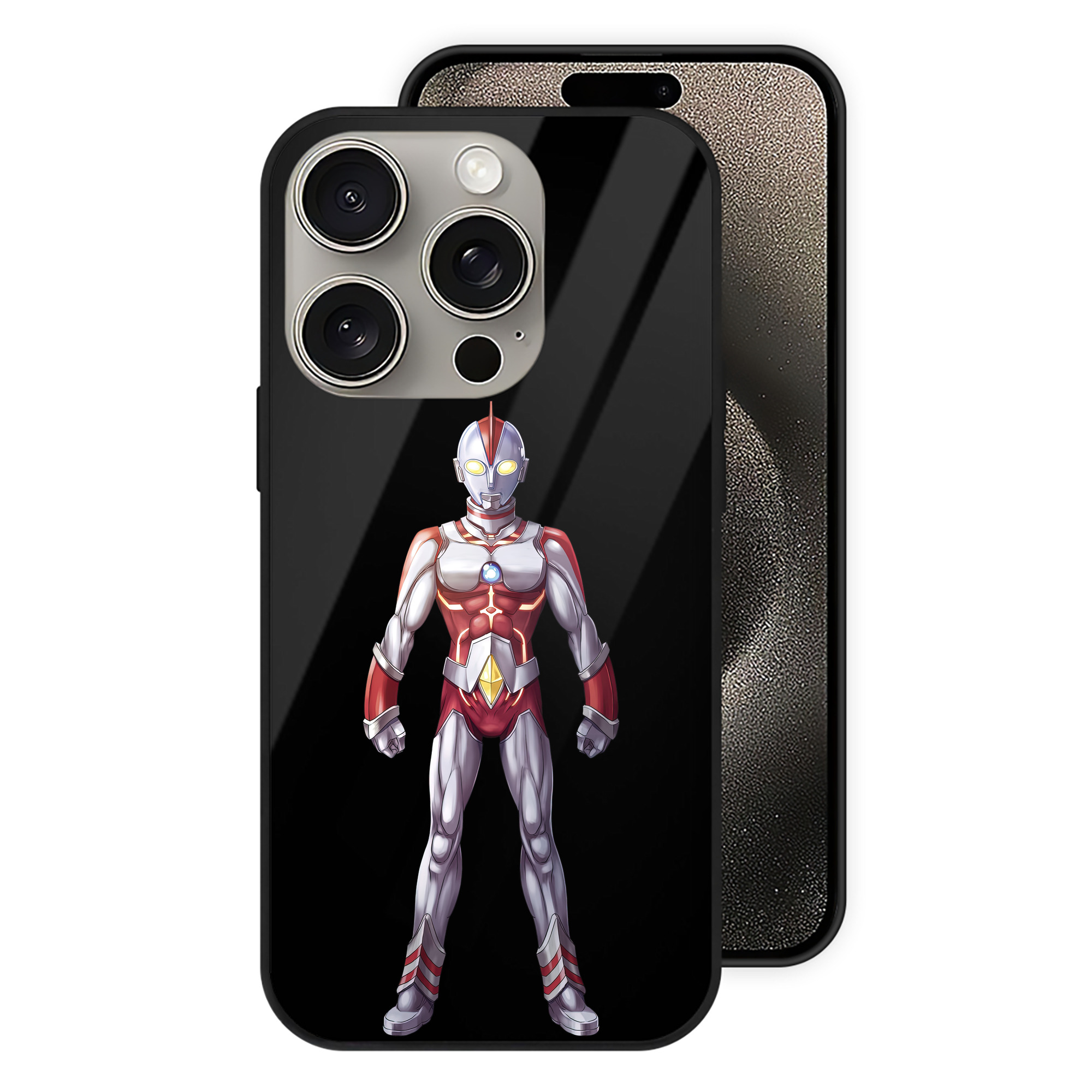 （画像用） ウルトラマン Ultraman 【iPhone15Pro対応】スマホケース 耐衝撃＆黄変防止 背面ガラス