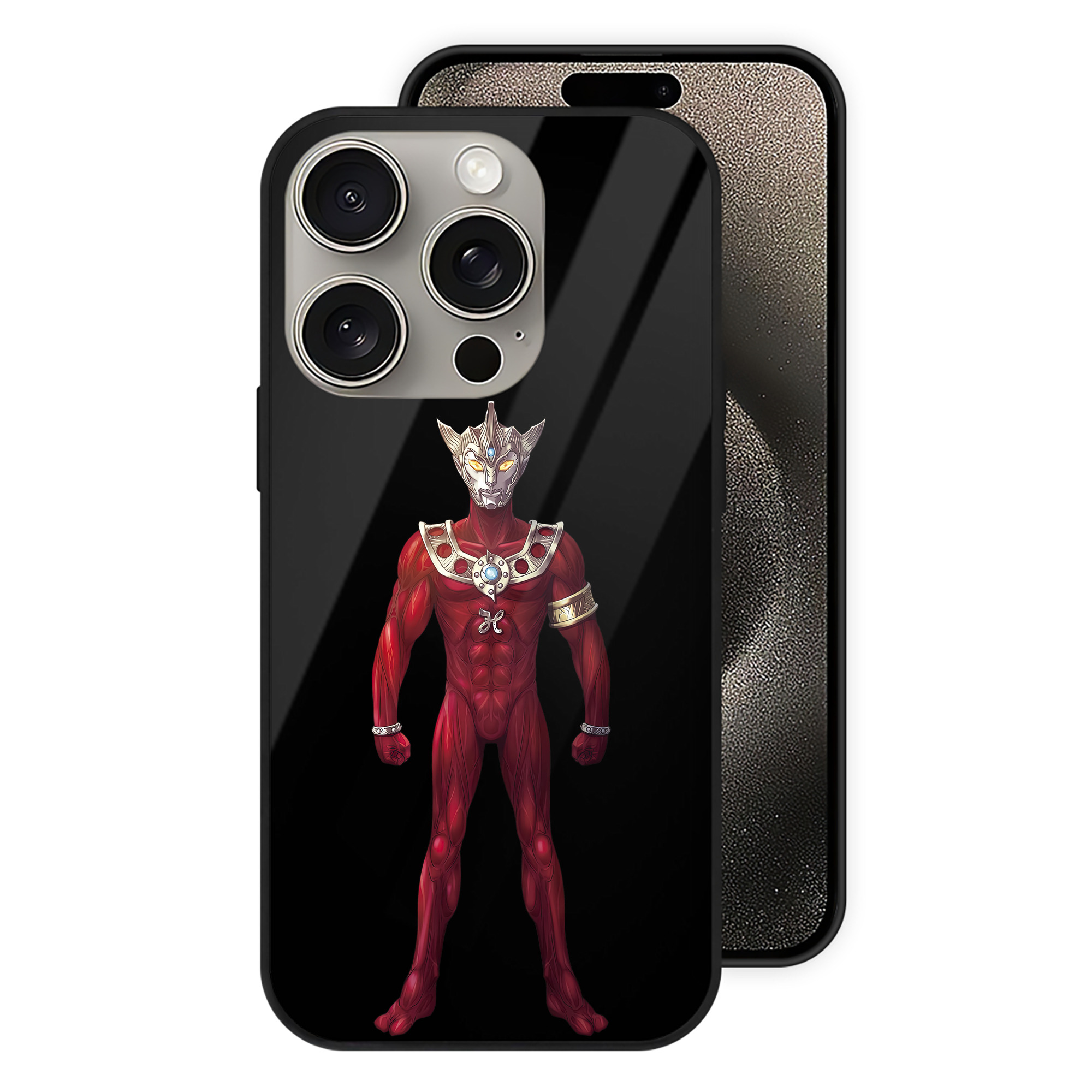 （画像用） ウルトラマン Ultraman 【iPhone15Pro対応】スマホケース 耐衝撃＆黄変防止 背面ガラス