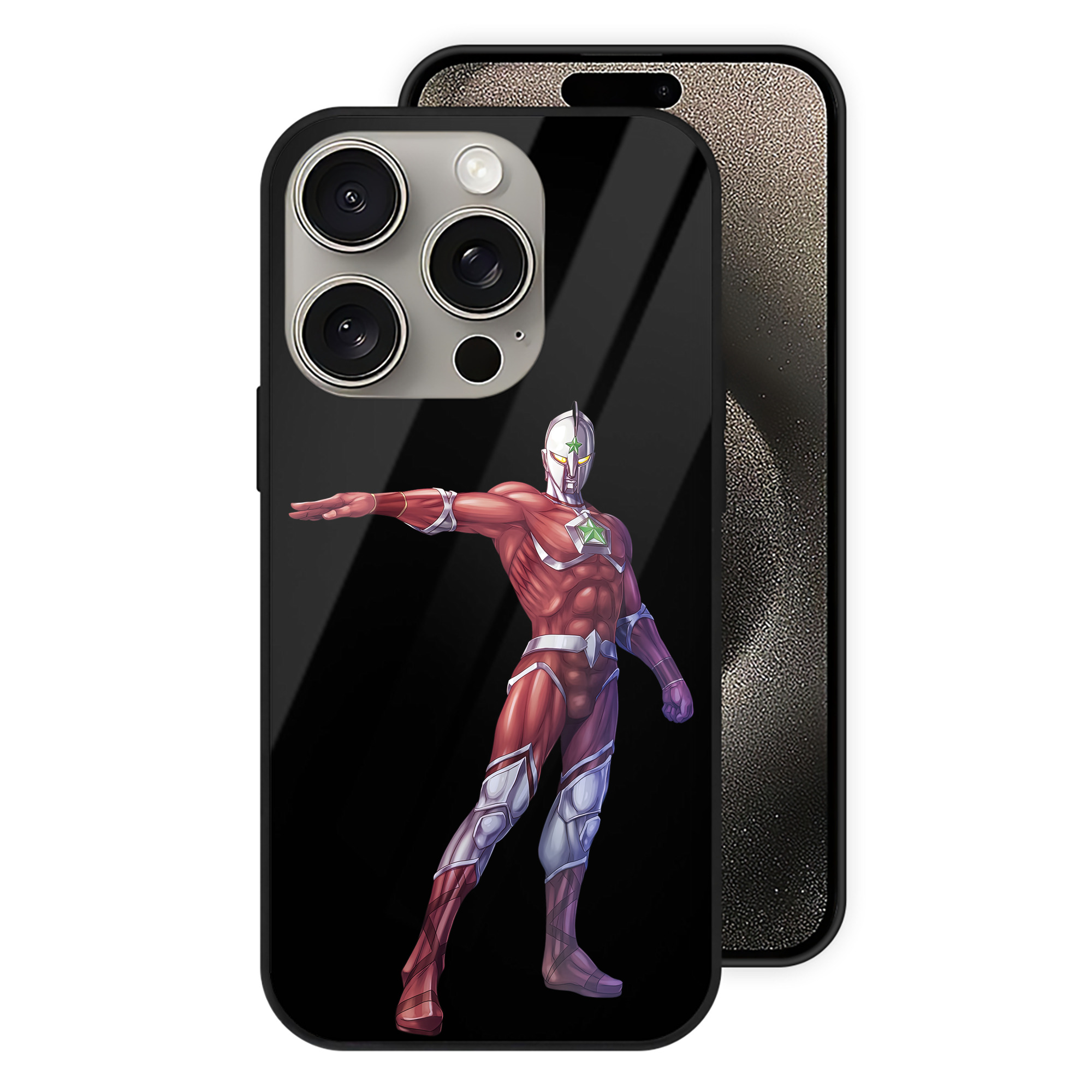 （画像用） ウルトラマン Ultraman 【iPhone15Pro対応】スマホケース 耐衝撃＆黄変防止 背面ガラス