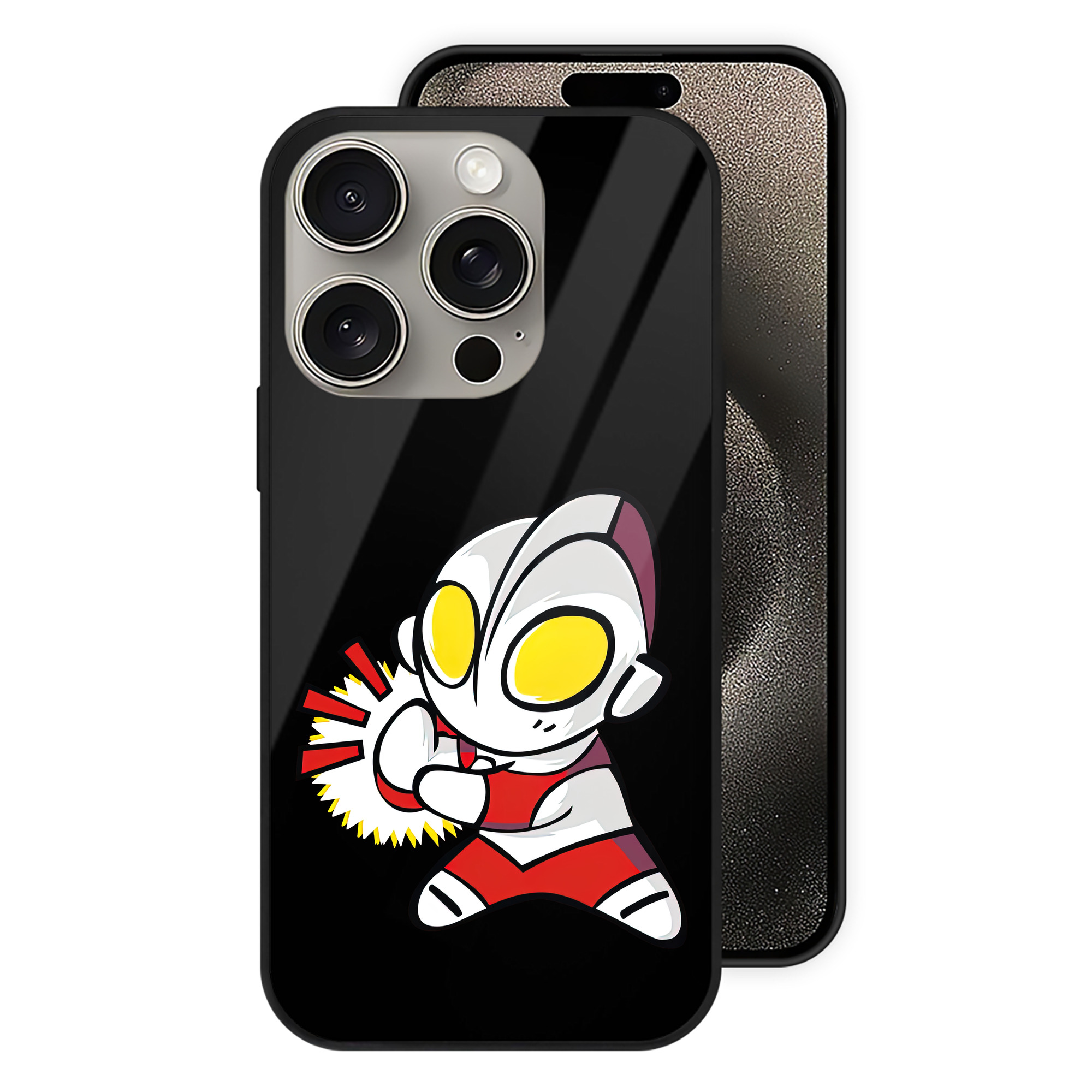 （画像用） ウルトラマン Ultraman 【iPhone15Pro対応】スマホケース 耐衝撃＆黄変防止 背面ガラス