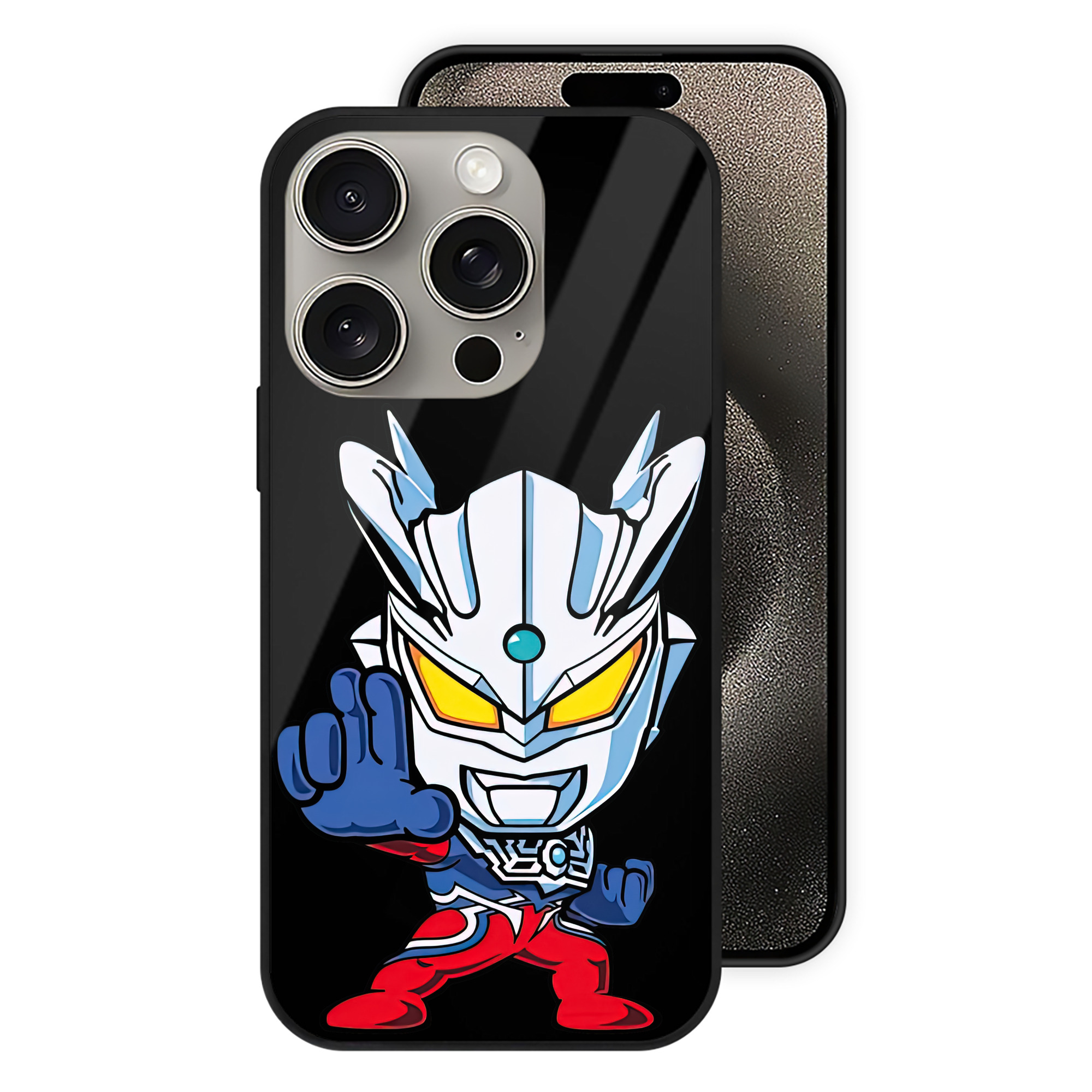 （画像用） ウルトラマン Ultraman 【iPhone15Pro対応】スマホケース 耐衝撃＆黄変防止 背面ガラス