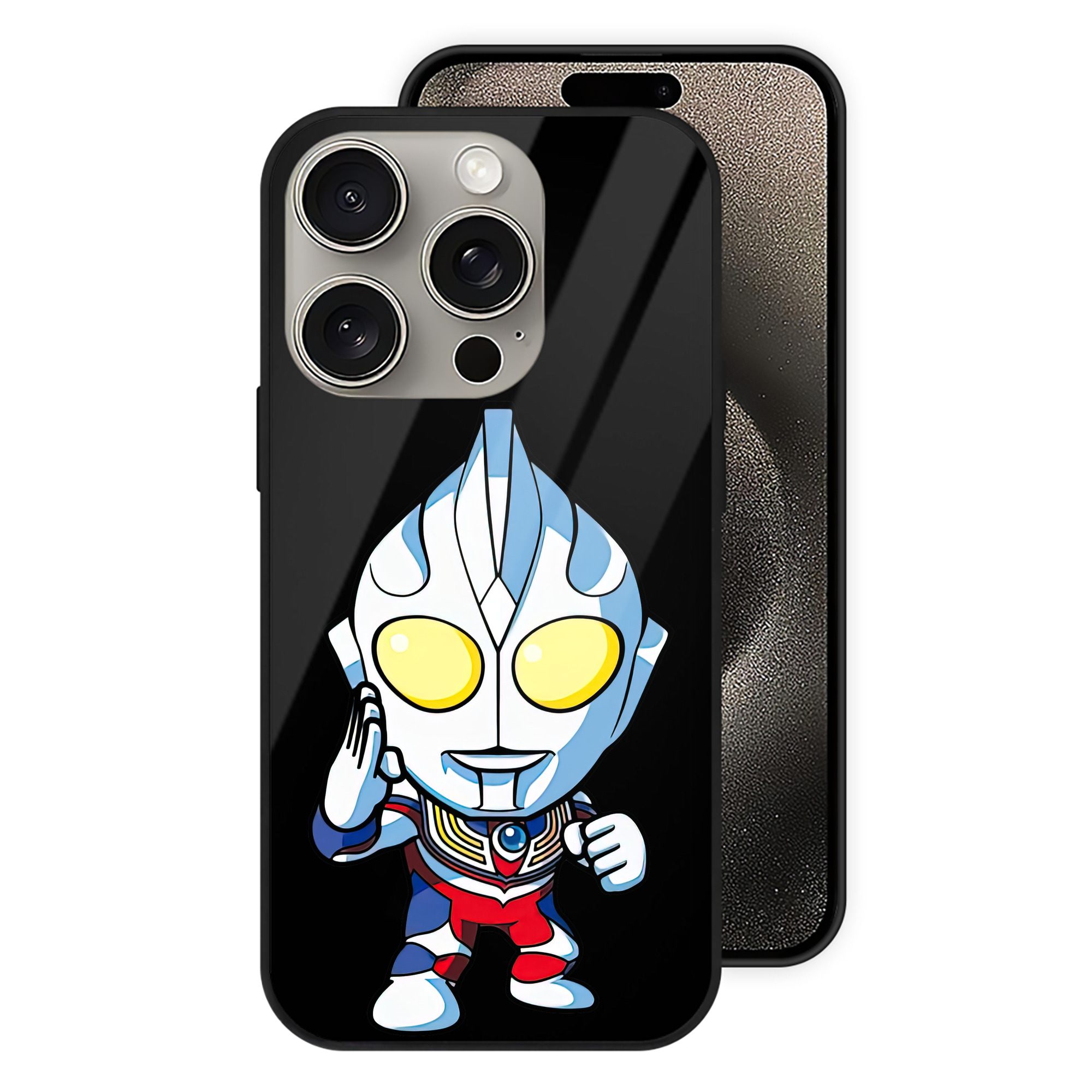 （画像用） ウルトラマン Ultraman 【iPhone15Pro対応】スマホケース 耐衝撃＆黄変防止 背面ガラス