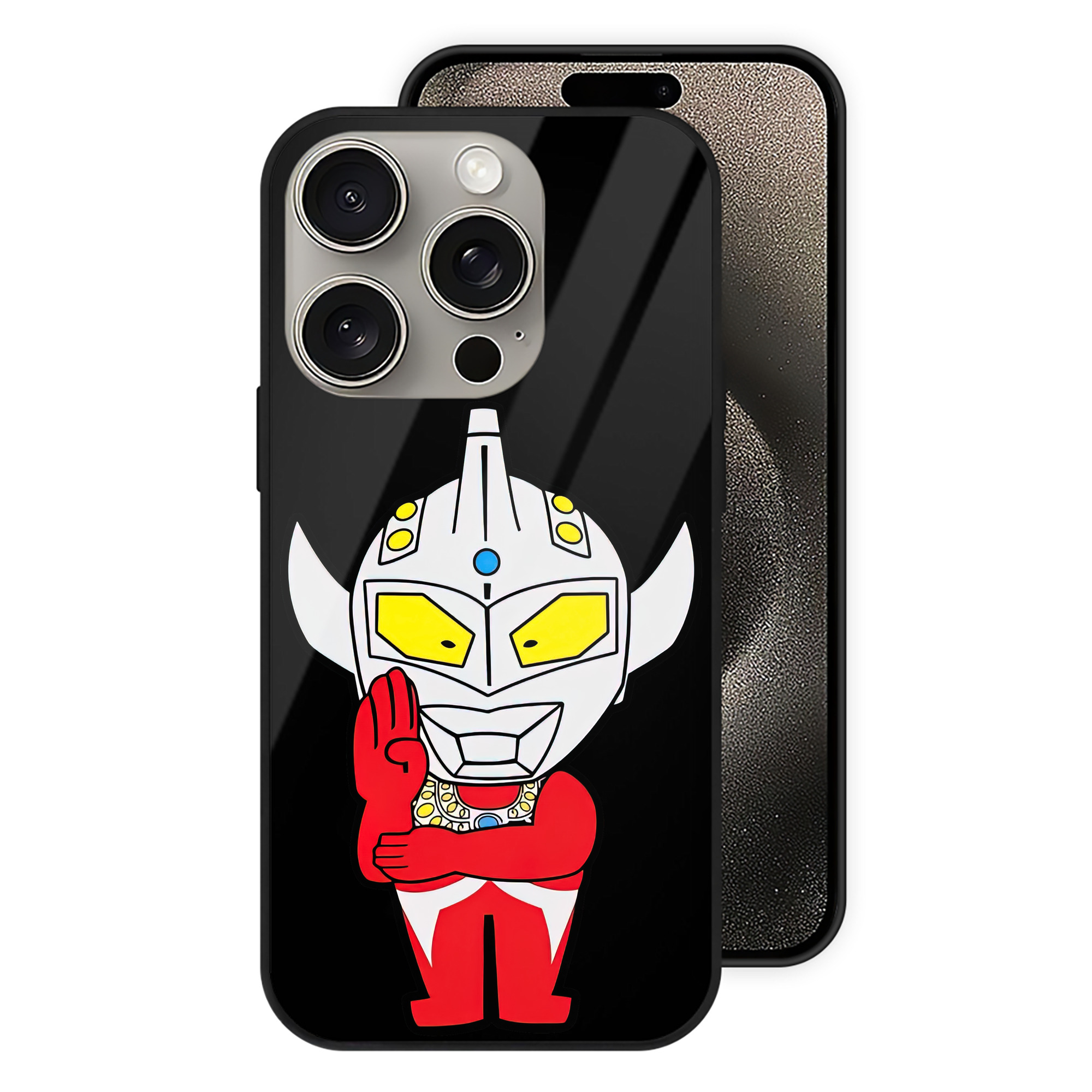 （画像用） ウルトラマン Ultraman 【iPhone15Pro対応】スマホケース 耐衝撃＆黄変防止 背面ガラス