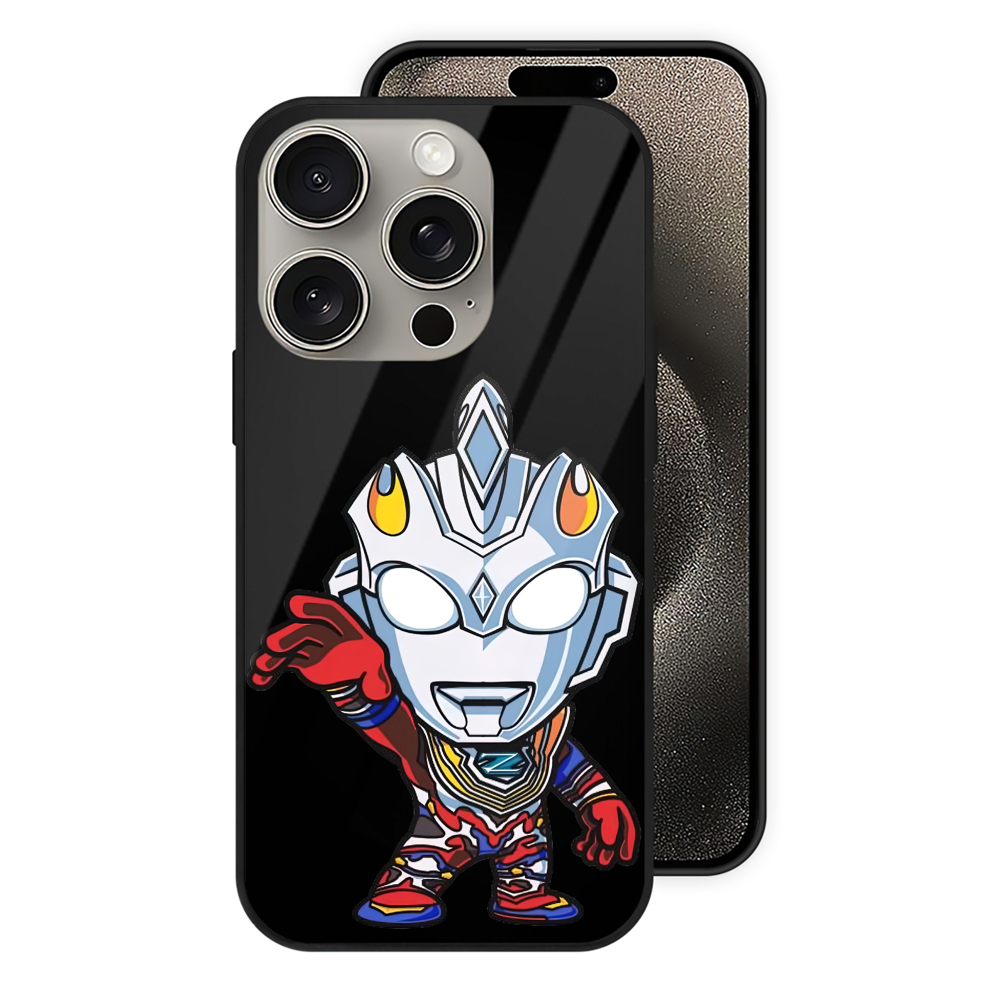 （画像用） ウルトラマン Ultraman 【iPhone15Pro対応】スマホケース 耐衝撃＆黄変防止 背面ガラス
