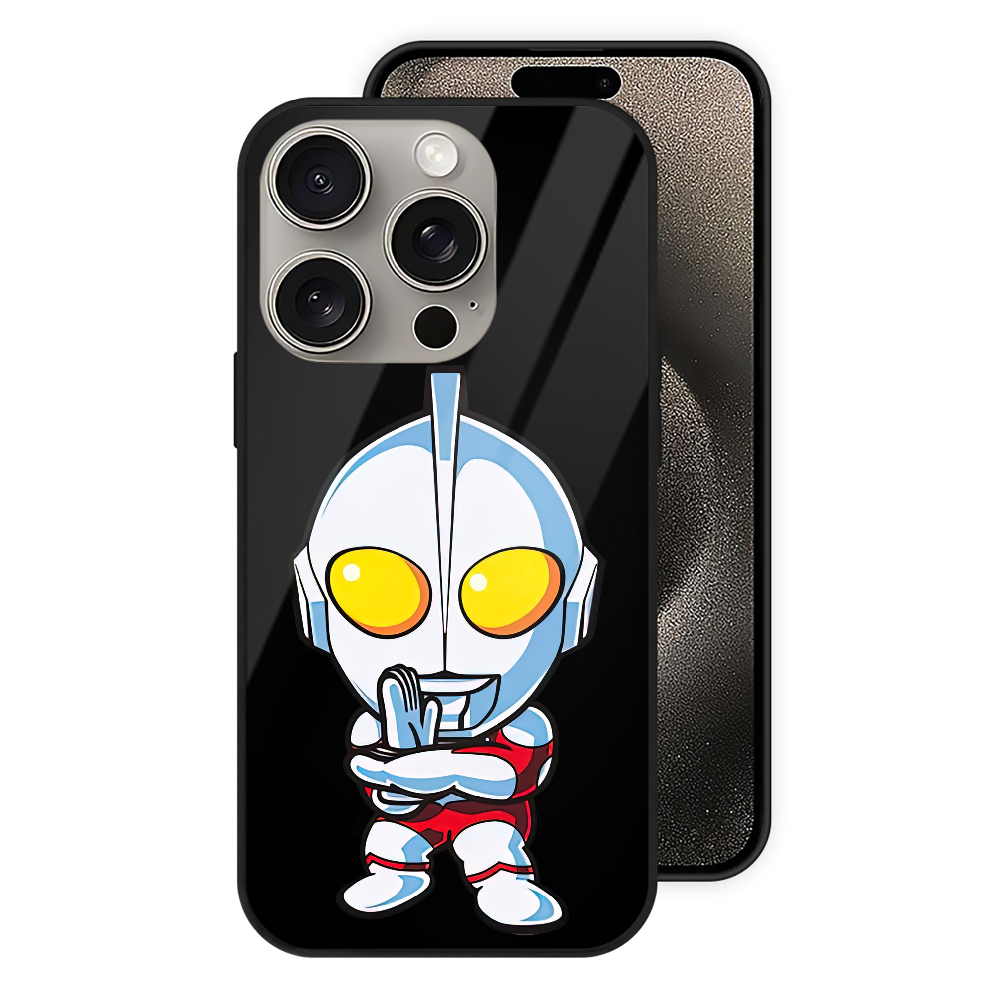（画像用） ウルトラマン Ultraman 【iPhone15Pro対応】スマホケース 耐衝撃＆黄変防止 背面ガラス