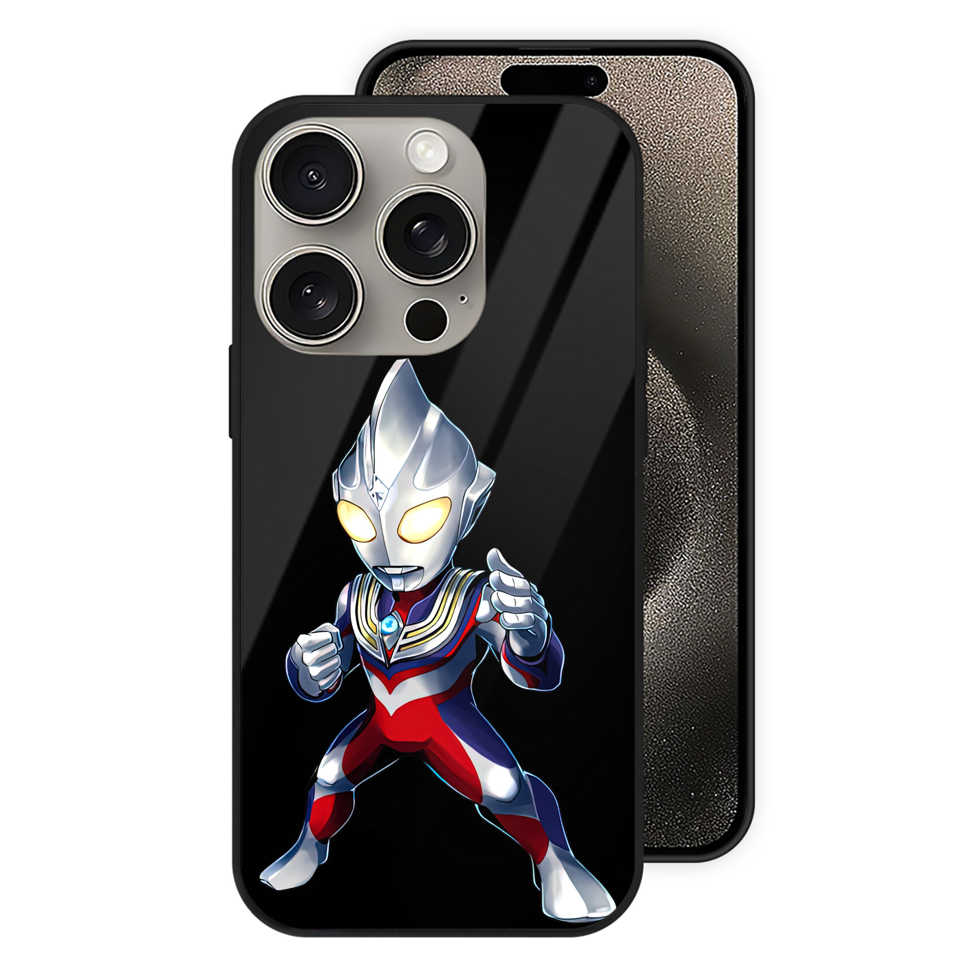 （画像用） ウルトラマン Ultraman 【iPhone15Pro対応】スマホケース 耐衝撃＆黄変防止 背面ガラス