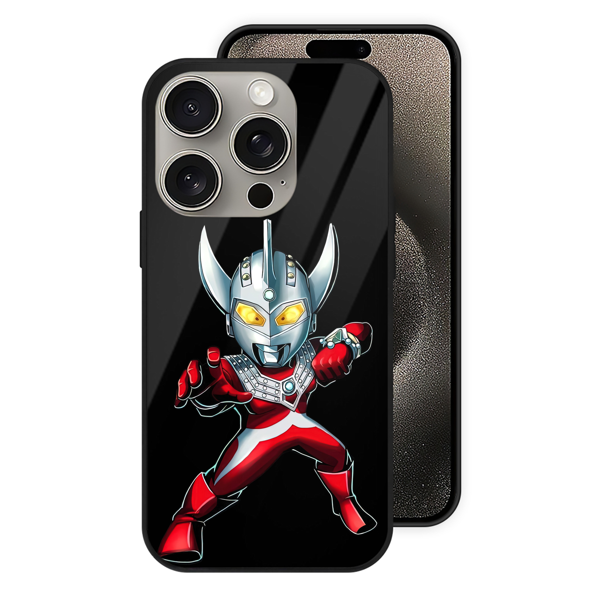 （画像用） ウルトラマン Ultraman 【iPhone15Pro対応】スマホケース 耐衝撃＆黄変防止 背面ガラス