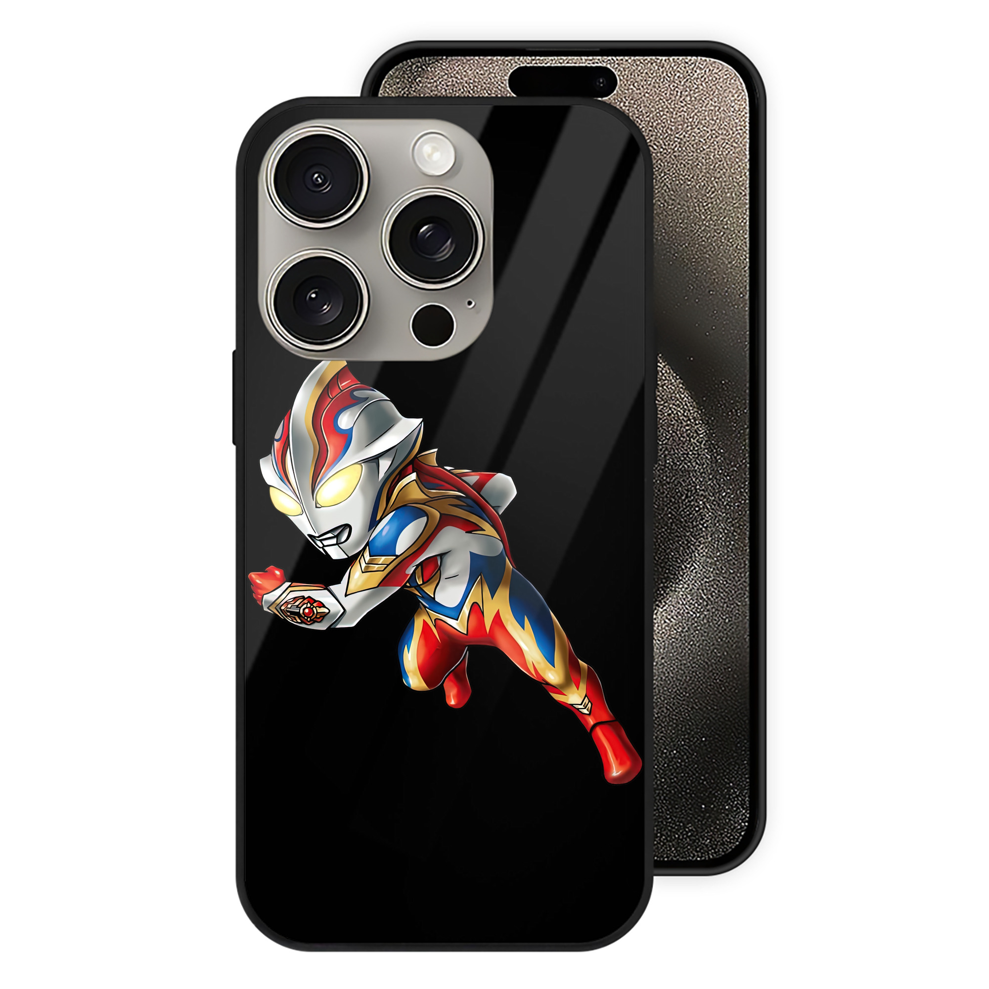 （画像用） ウルトラマン Ultraman 【iPhone15Pro対応】スマホケース 耐衝撃＆黄変防止 背面ガラス