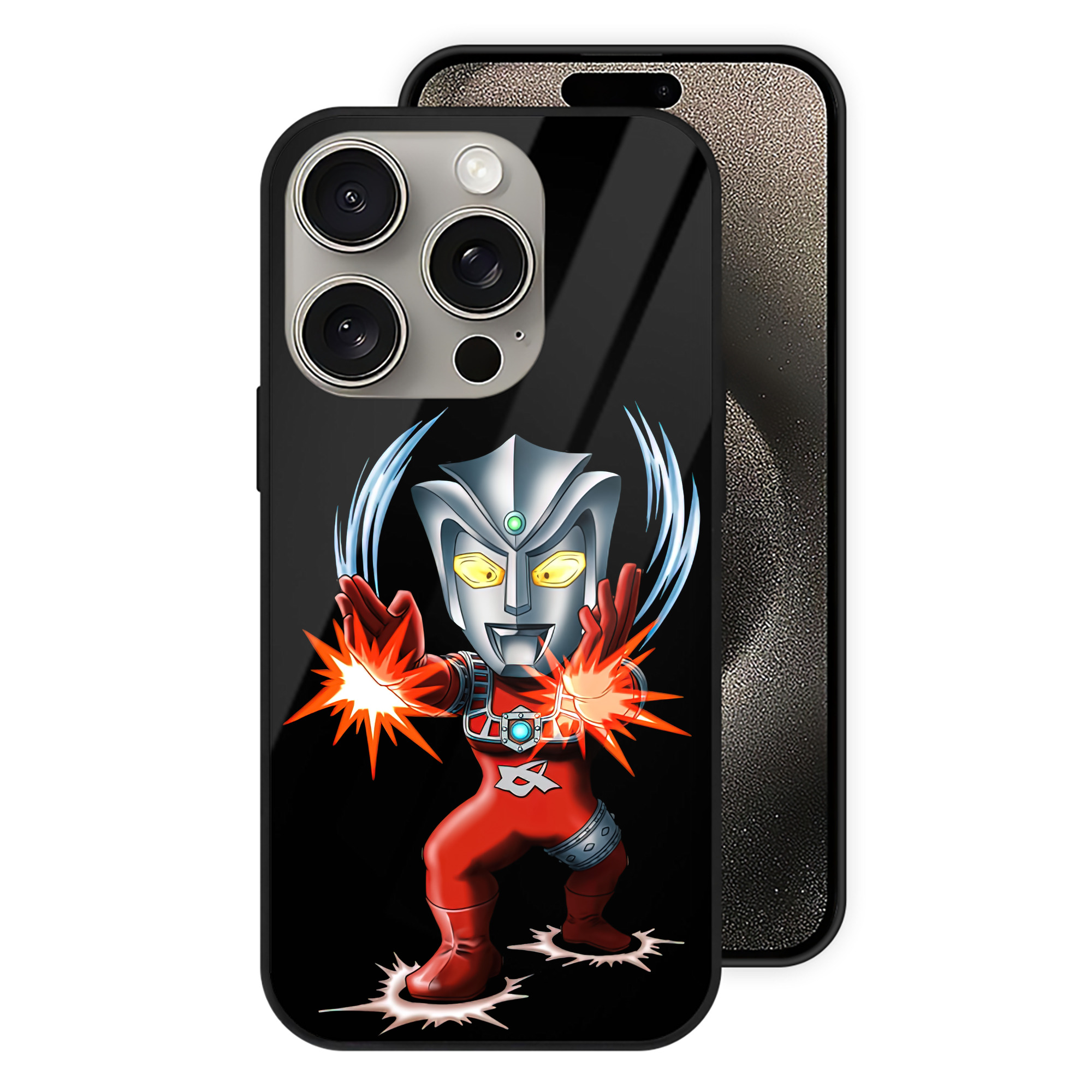 （画像用） ウルトラマン Ultraman 【iPhone15Pro対応】スマホケース 耐衝撃＆黄変防止 背面ガラス