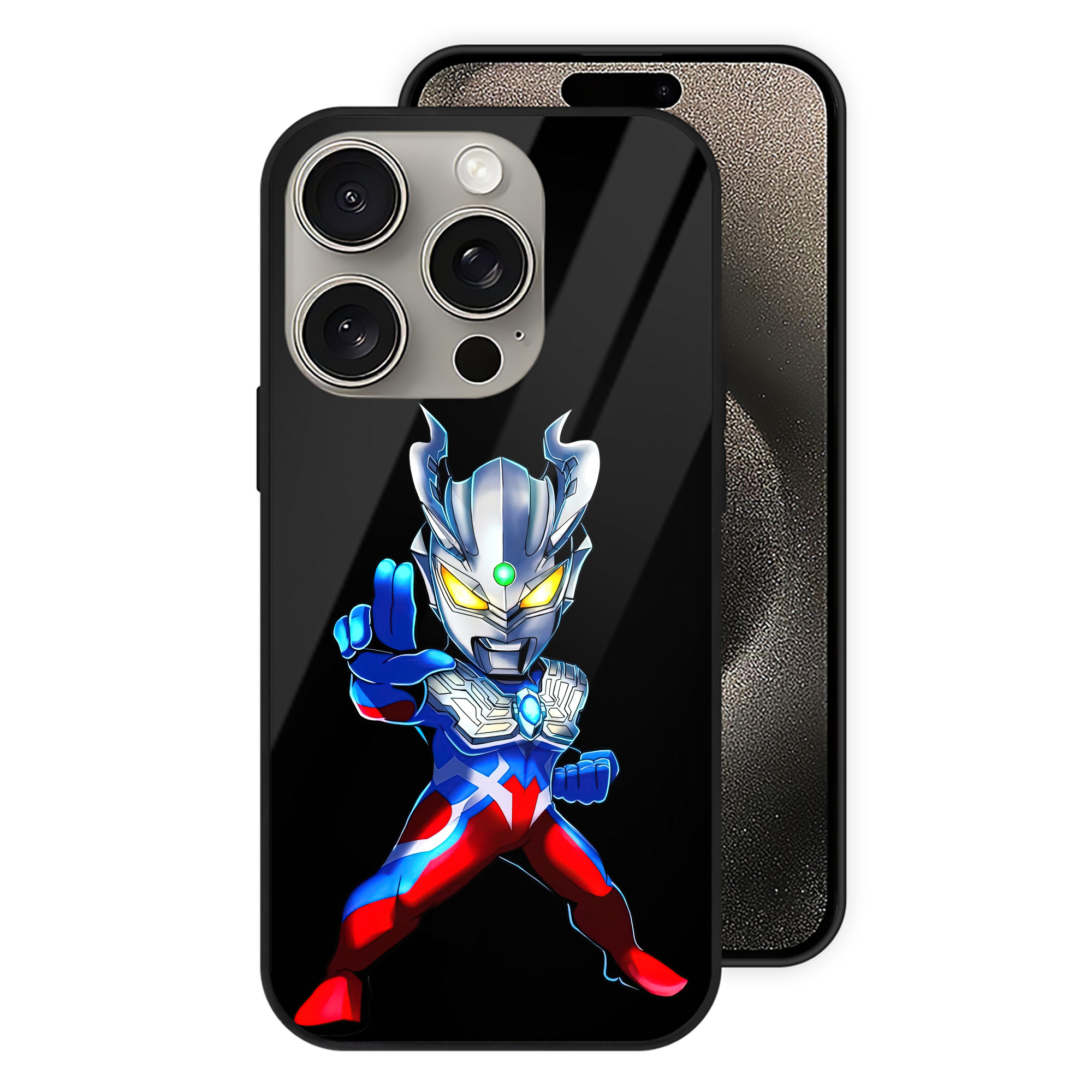 （画像用） ウルトラマン Ultraman 【iPhone15Pro対応】スマホケース 耐衝撃＆黄変防止 背面ガラス