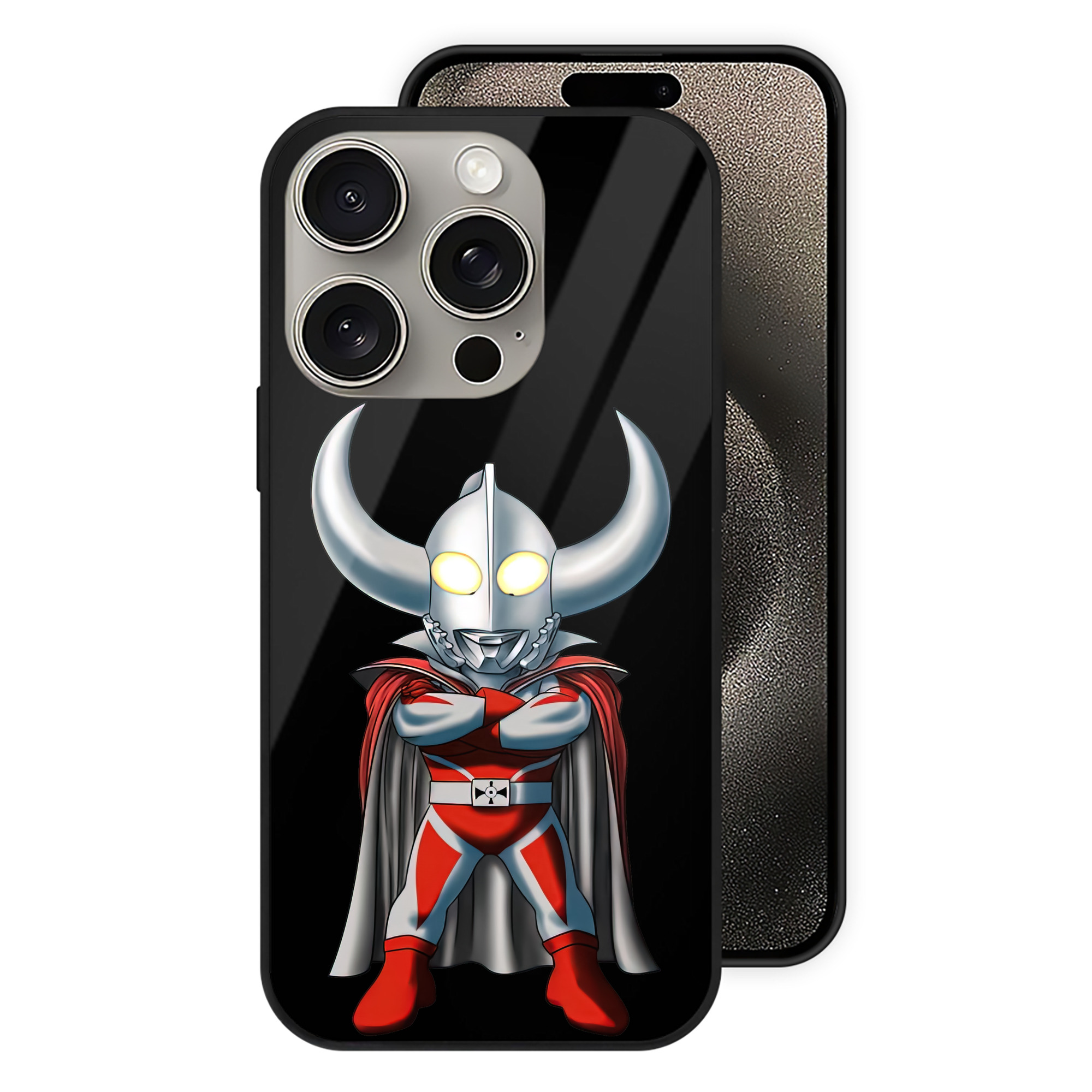 （画像用） ウルトラマン Ultraman 【iPhone15Pro対応】スマホケース 耐衝撃＆黄変防止 背面ガラス