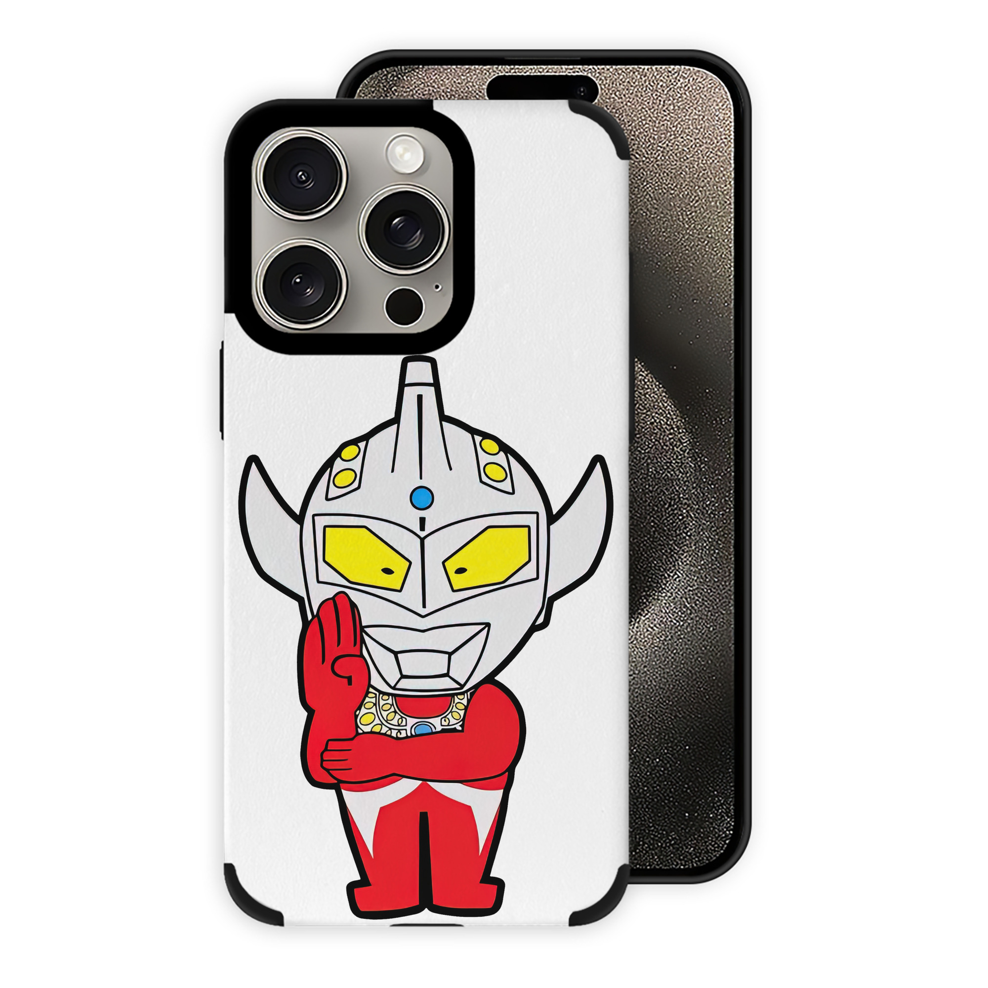 （画像用） ウルトラマン Ultraman 【iPhone15ProMax対応】 PUレザー スマホケース 耐衝撃＆黄変防止