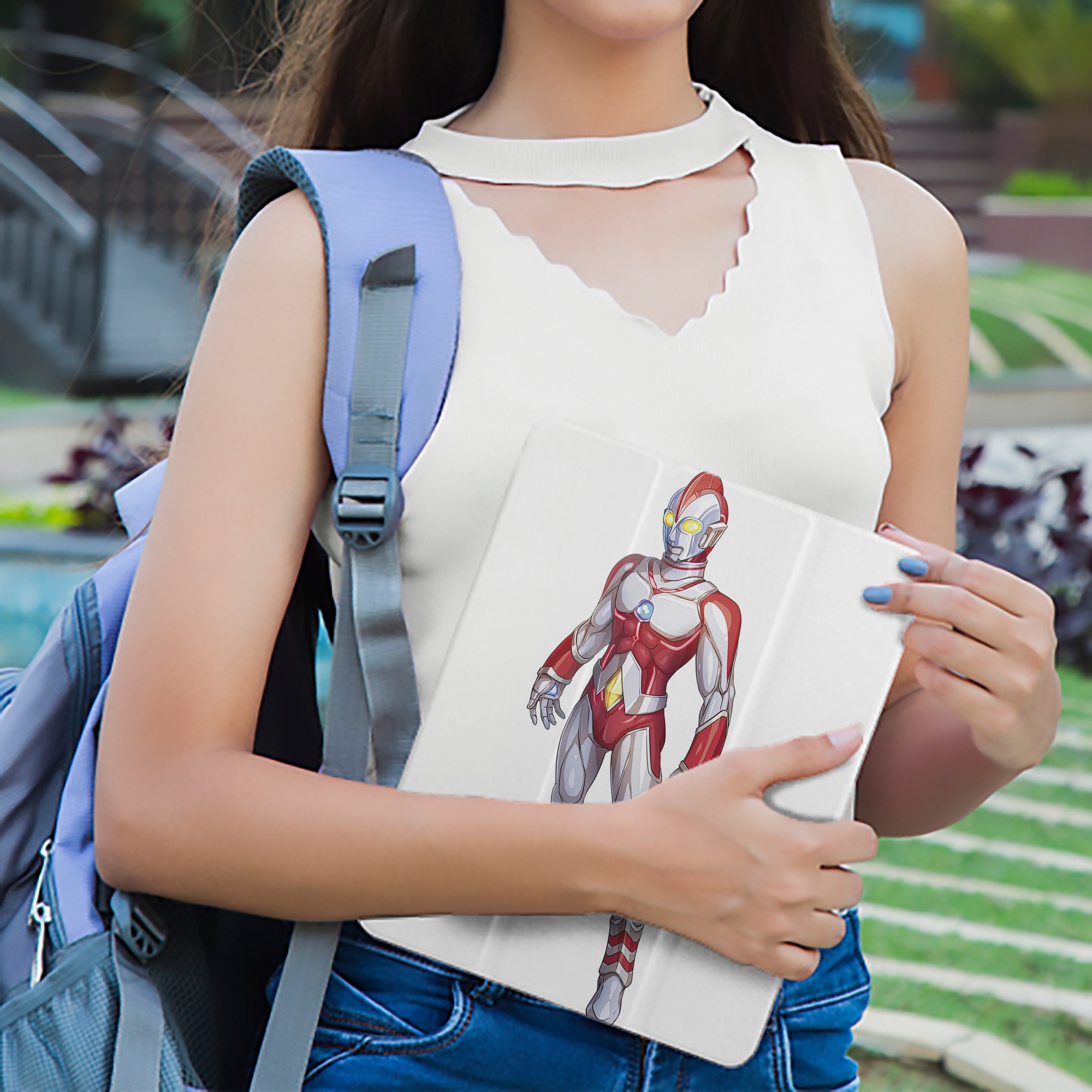 ウルトラマン Ultraman IPad ケース ペン収納付き 三つ折りスタンド PUレザー×シリコン 対応機種9.5/10.5/10.9インチ