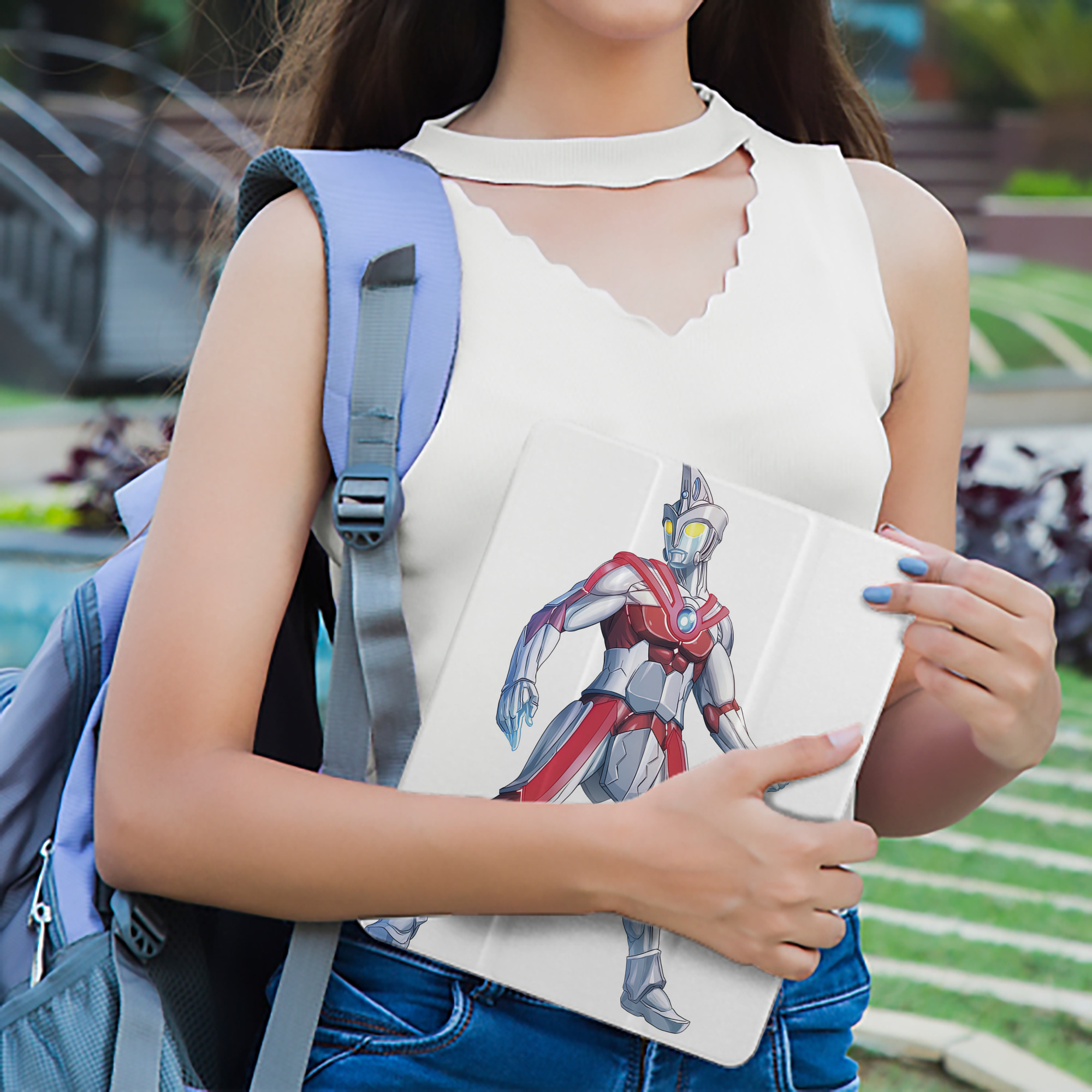 ウルトラマン Ultraman IPad ケース ペン収納付き 三つ折りスタンド PUレザー×シリコン 対応機種9.5/10.5/10.9インチ