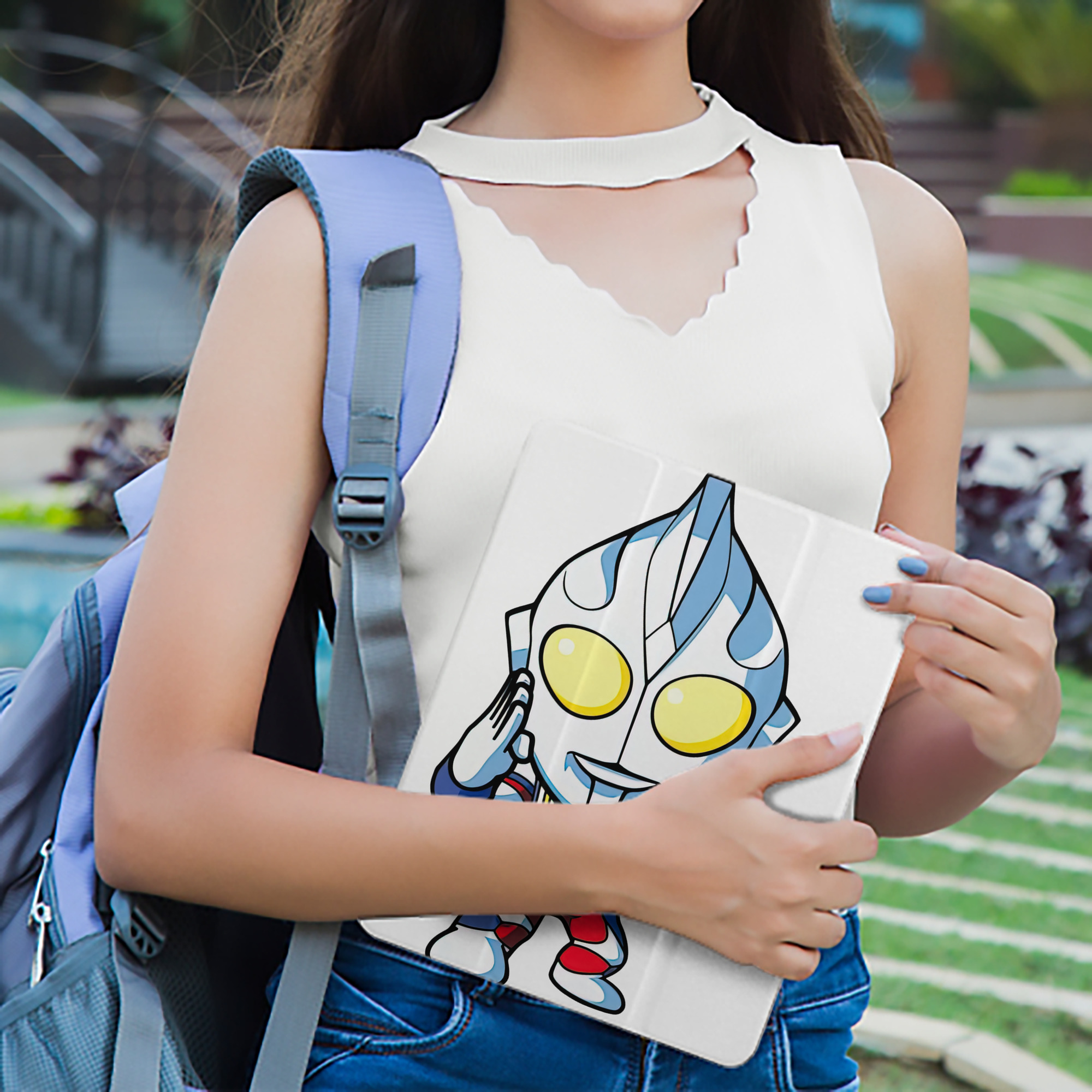 ウルトラマン Ultraman IPad ケース ペン収納付き 三つ折りスタンド PUレザー×シリコン 対応機種9.5/10.5/10.9インチ