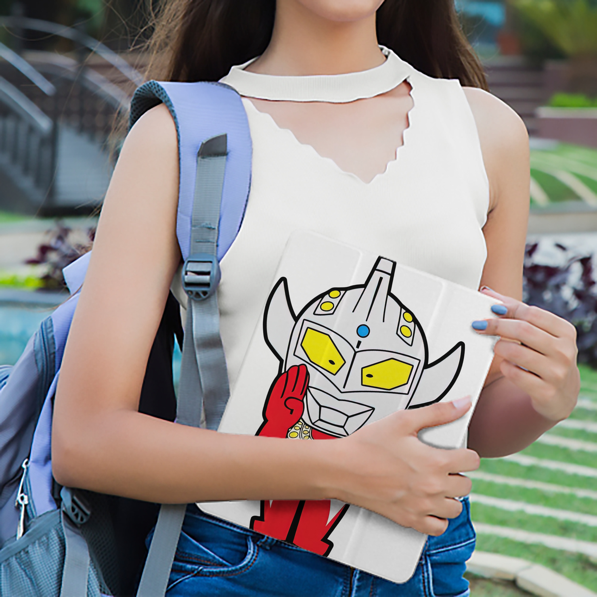 ウルトラマン Ultraman IPad ケース ペン収納付き 三つ折りスタンド PUレザー×シリコン 対応機種9.5/10.5/10.9インチ