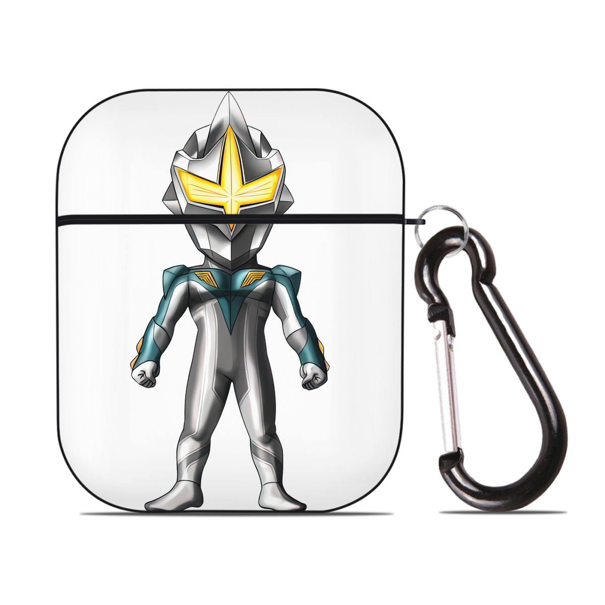 （画像用） ウルトラマン Ultraman AirPods 第2世代保護ケース ハードシェル ブラック 耐衝撃・防指紋・カラビナ付き