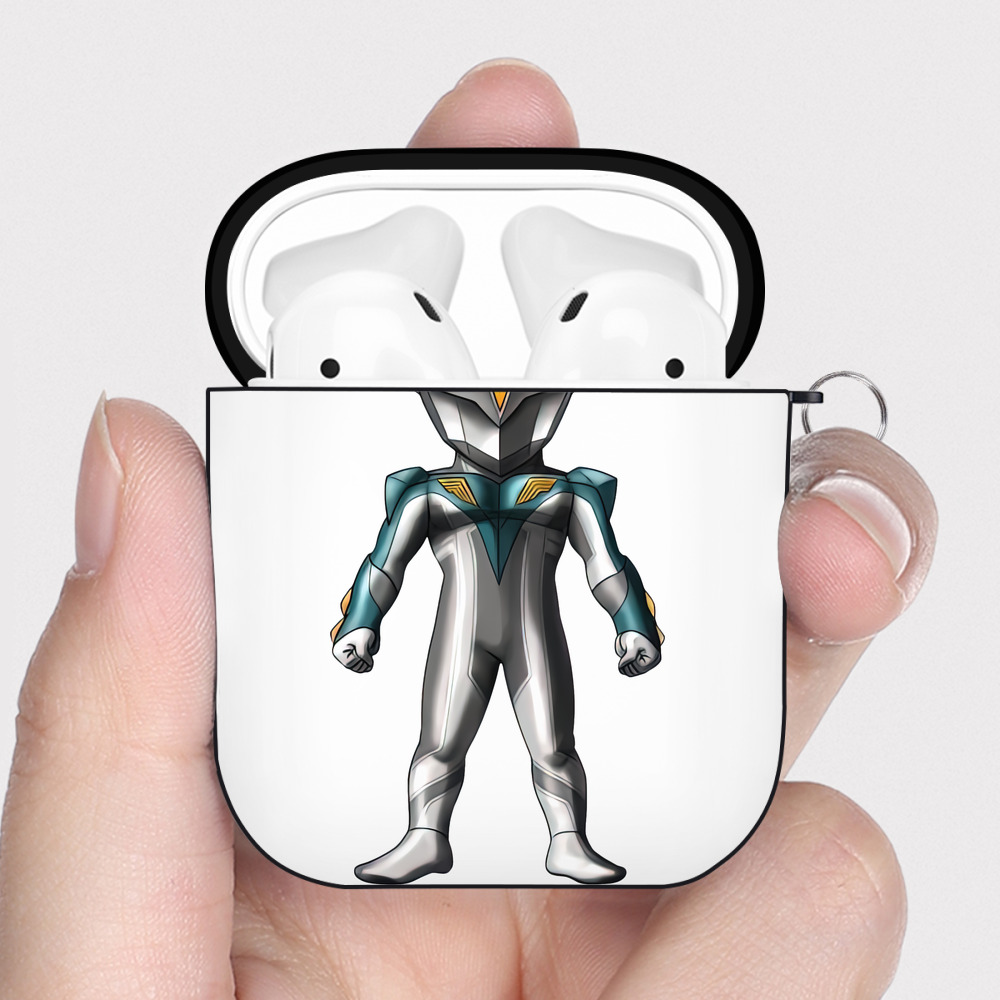 （画像用） ウルトラマン Ultraman AirPods 第2世代保護ケース ハードシェル ブラック 耐衝撃・防指紋・カラビナ付き