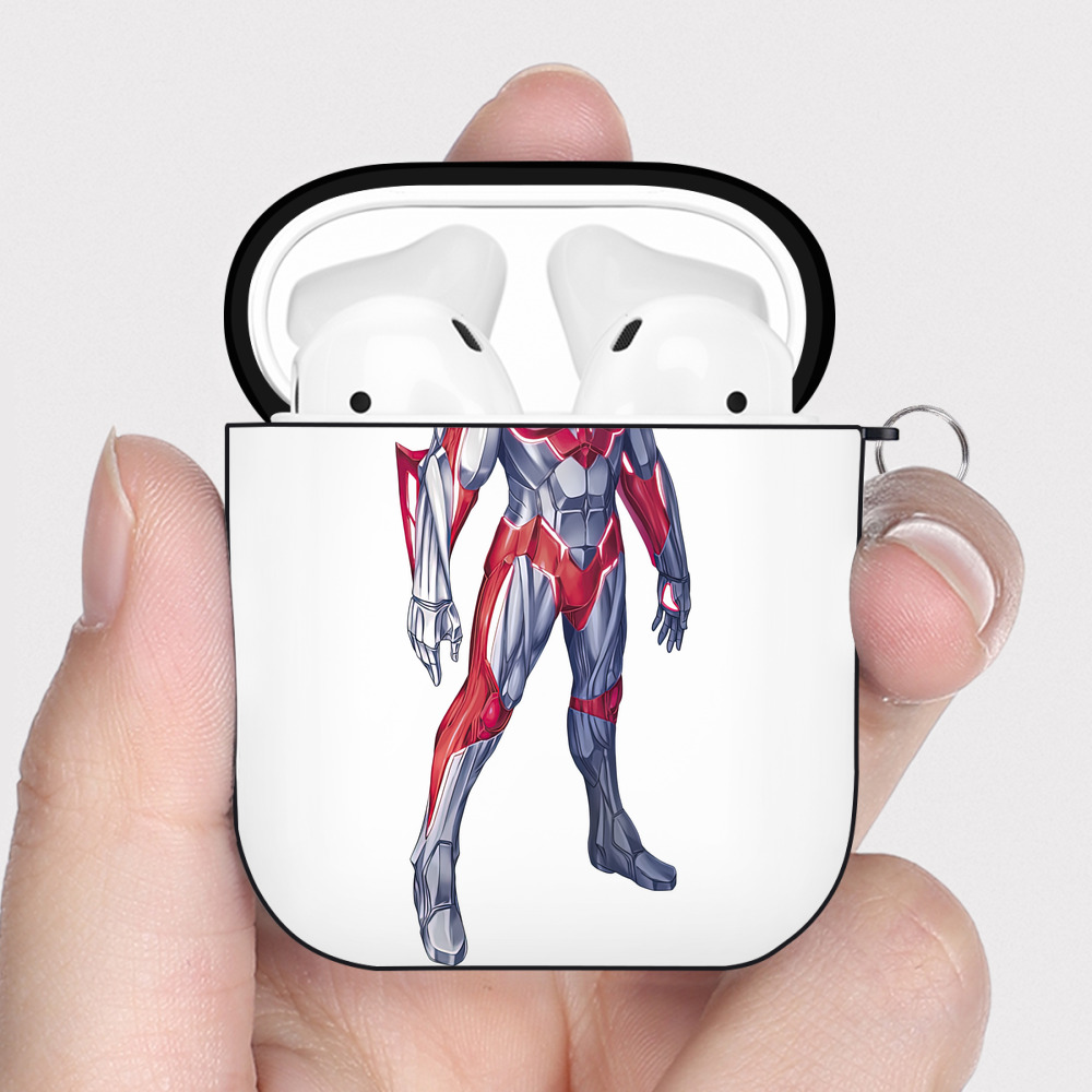 （画像用） ウルトラマン Ultraman AirPods 第2世代保護ケース ハードシェル ブラック 耐衝撃・防指紋・カラビナ付き