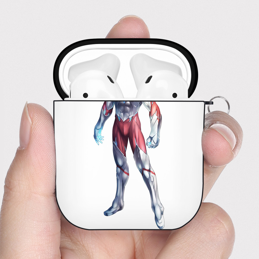 （画像用） ウルトラマン Ultraman AirPods 第2世代保護ケース ハードシェル ブラック 耐衝撃・防指紋・カラビナ付き