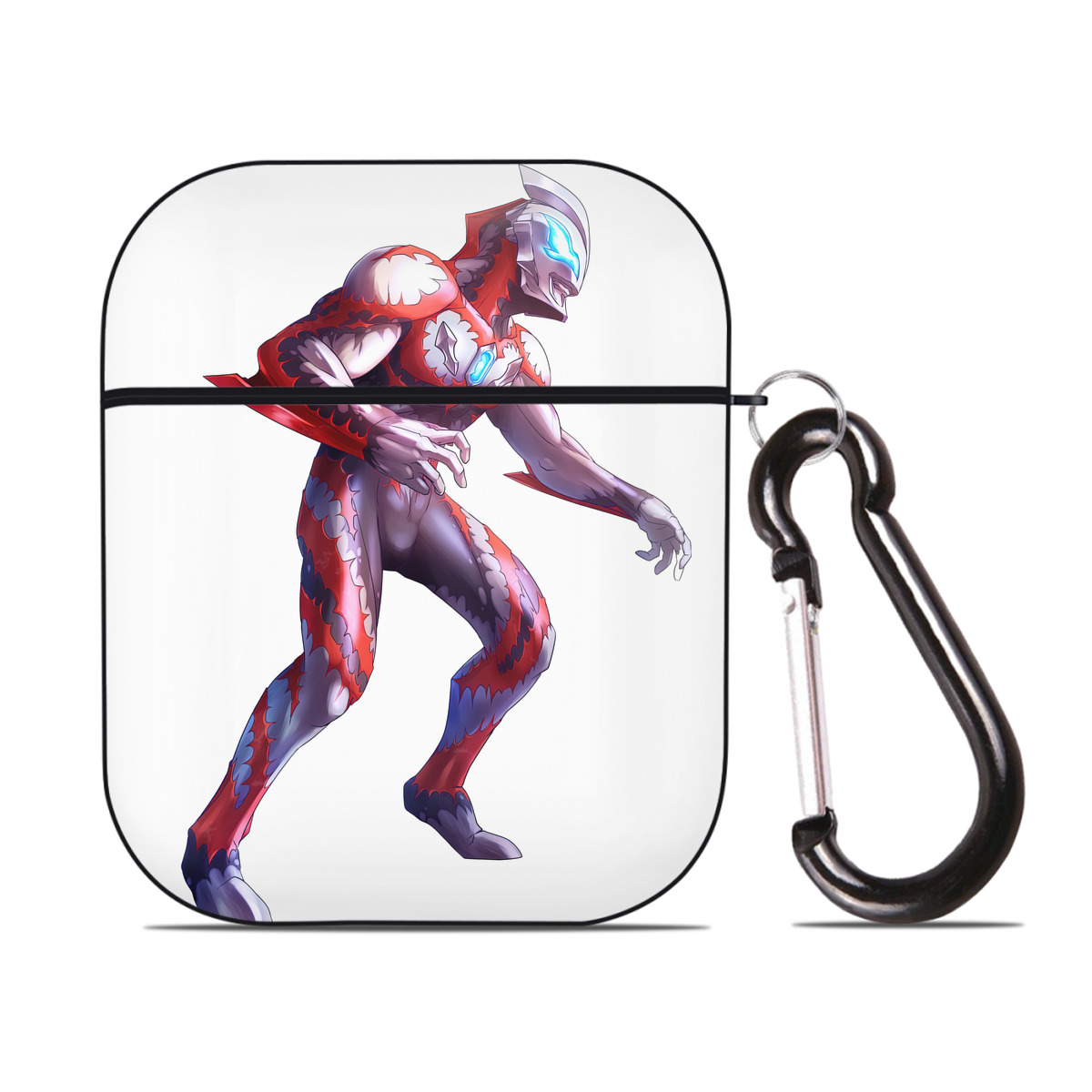 （画像用） ウルトラマン Ultraman AirPods 第2世代保護ケース ハードシェル ブラック 耐衝撃・防指紋・カラビナ付き