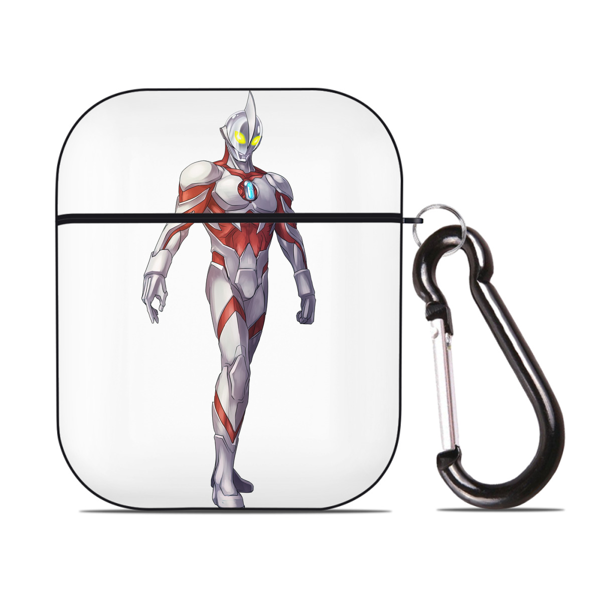 （画像用） ウルトラマン Ultraman AirPods 第2世代保護ケース ハードシェル ブラック 耐衝撃・防指紋・カラビナ付き